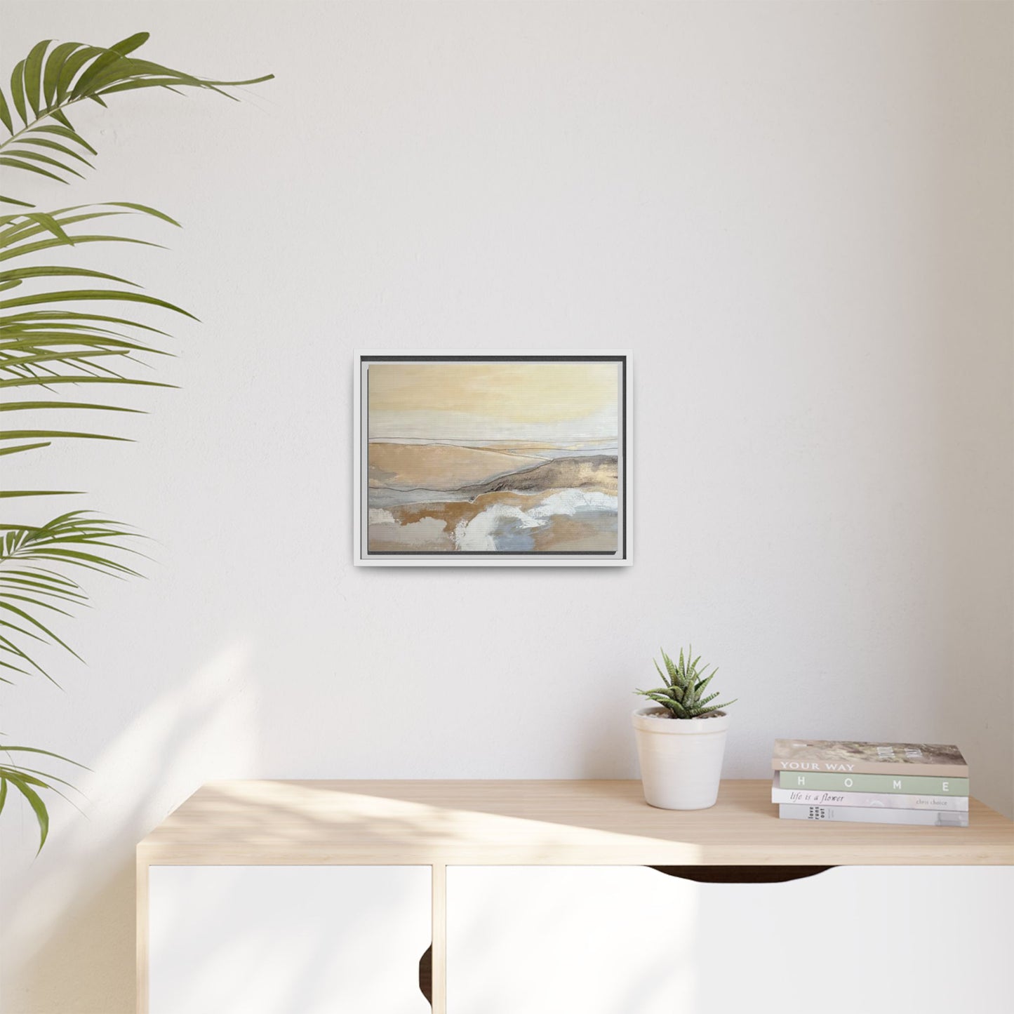 Framed Abstract Coastal Landscape Matte Canvas Wall Art