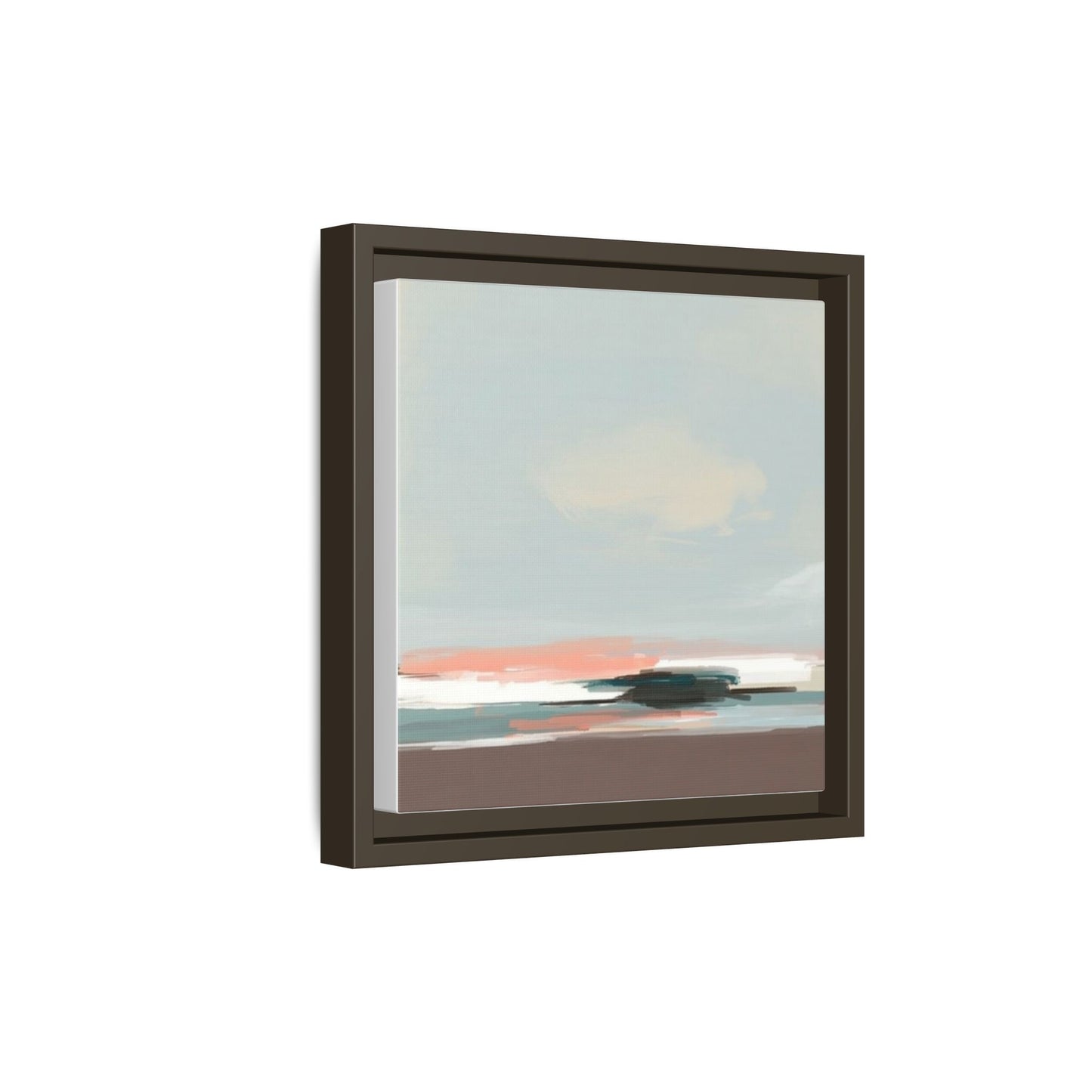 Framed Matte Canvas Print — Soft Coastal Abstract Landscape