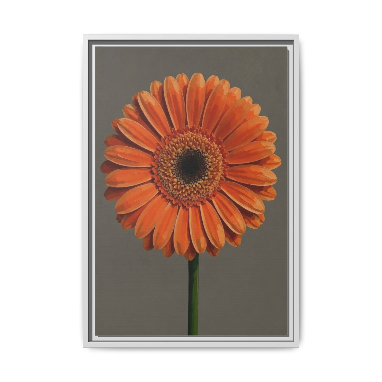 Orange Gerbera Daisy Matte Canvas Print (Framed)