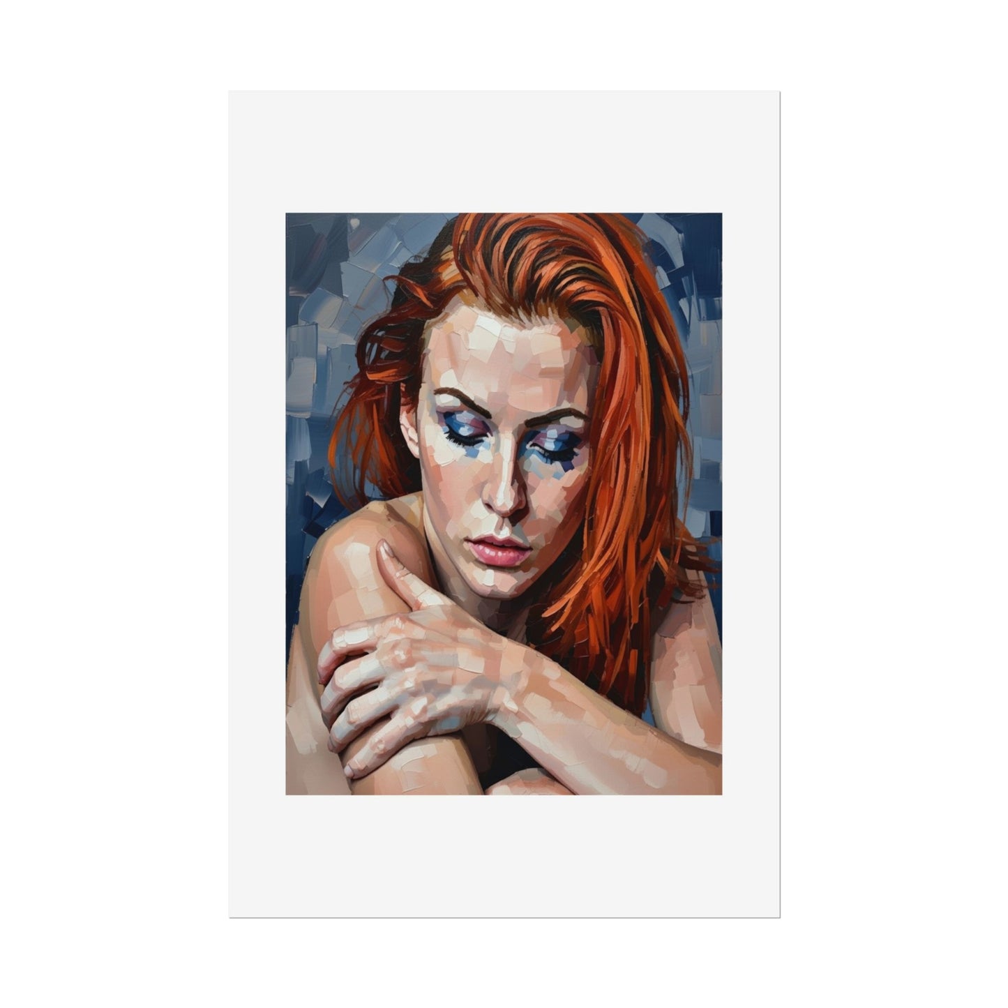 Redheaded Portrait Rolled Poster — Expressive Female Art Print