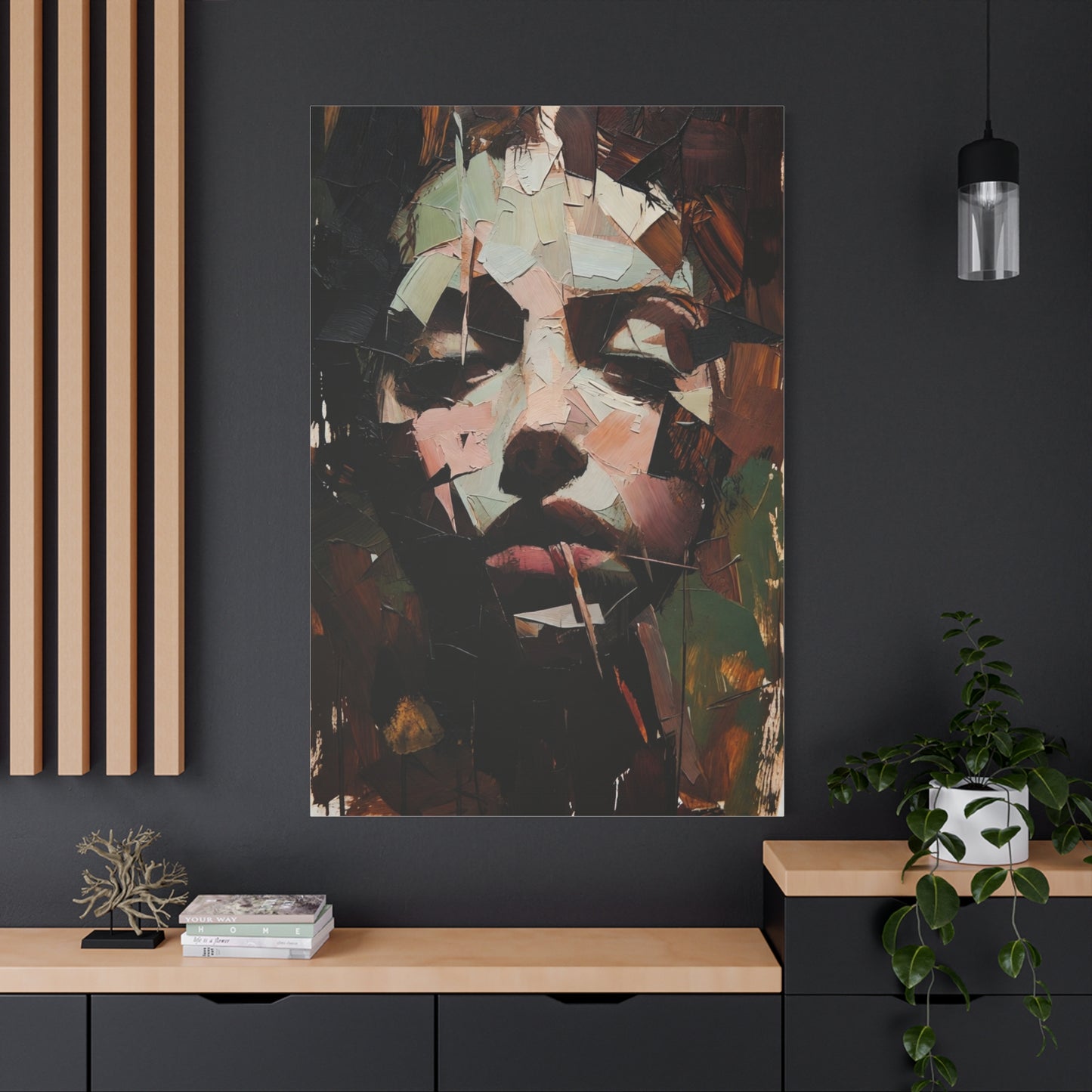 Abstract Portrait Matte Stretched Canvas (1.25") — Contemporary Textured Face Art