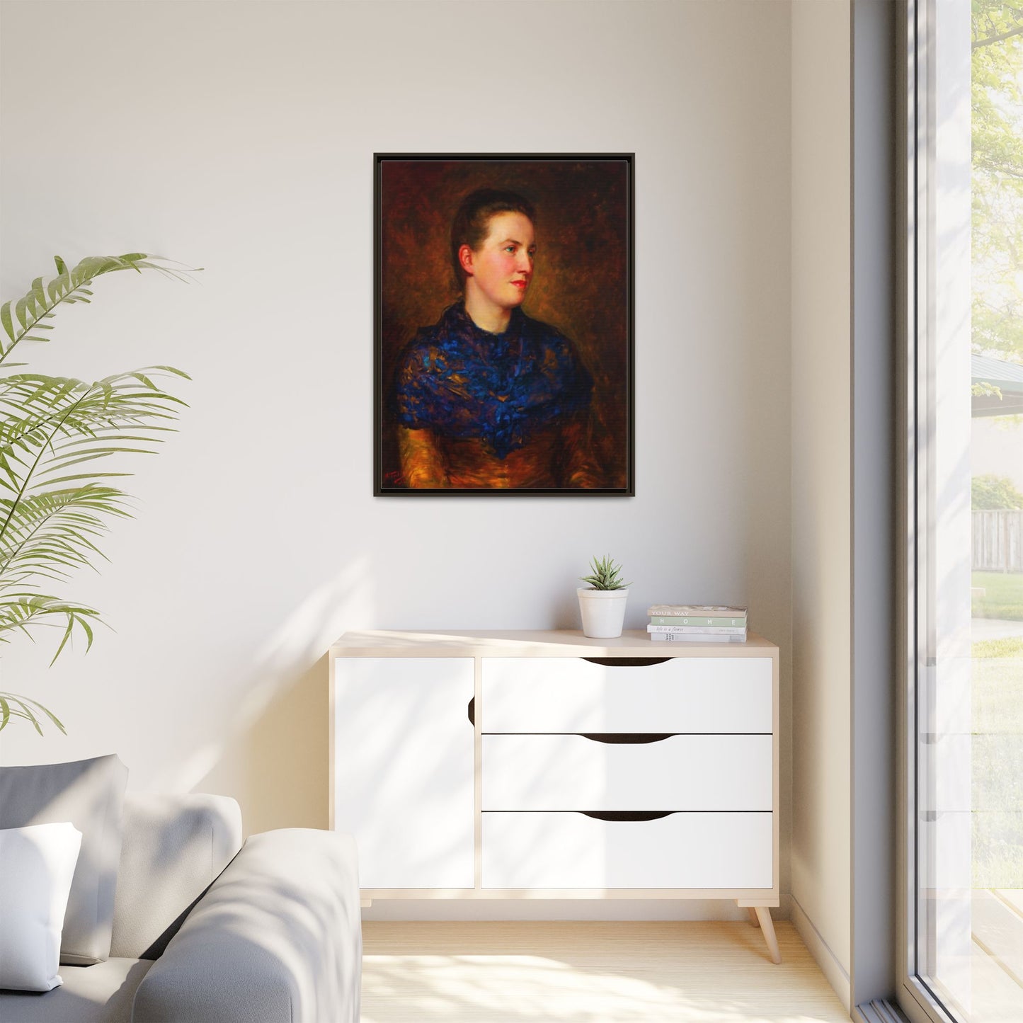 Framed Matte Canvas Portrait Print — Classic Victorian Woman Wall Art