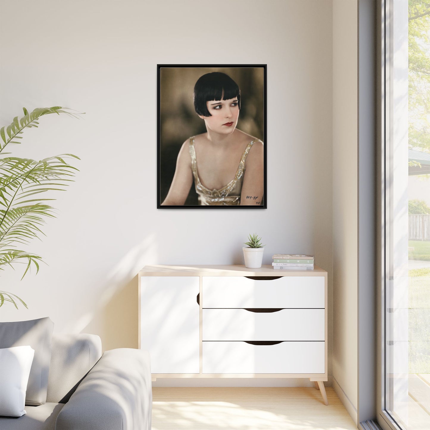 Vintage Louise Brooks Portrait Matte Canvas Framed Wall Art