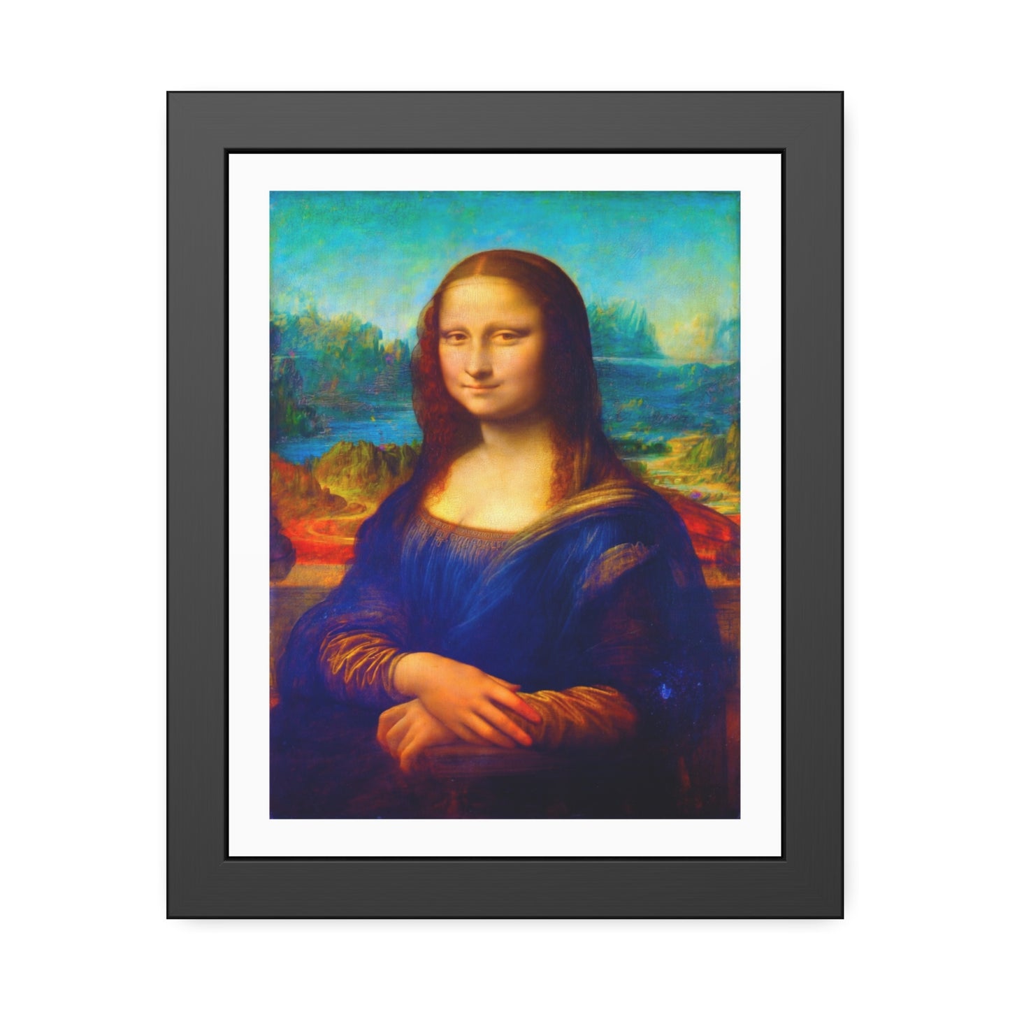 Framed Mona Lisa Poster — Classic Renaissance Art Print in Black Frame