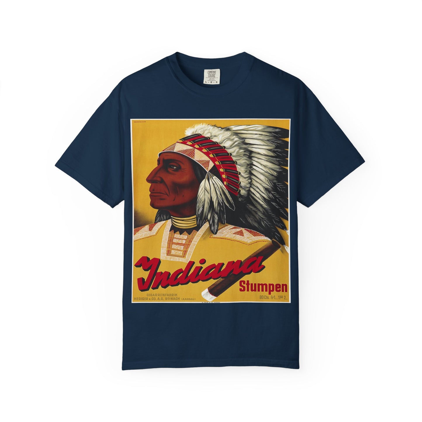 T-Shirt — Retro 'Indiana' Native Chief Vintage Poster Design