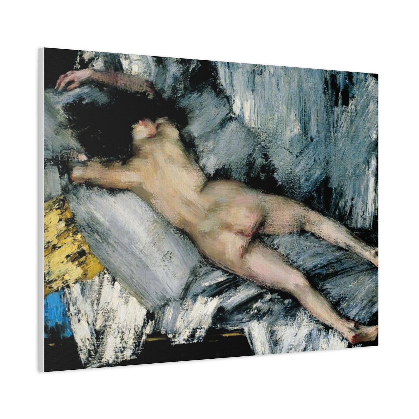 Nude in the Studio by János Vaszary Matte Stretched Canvas: Wall Art Poster