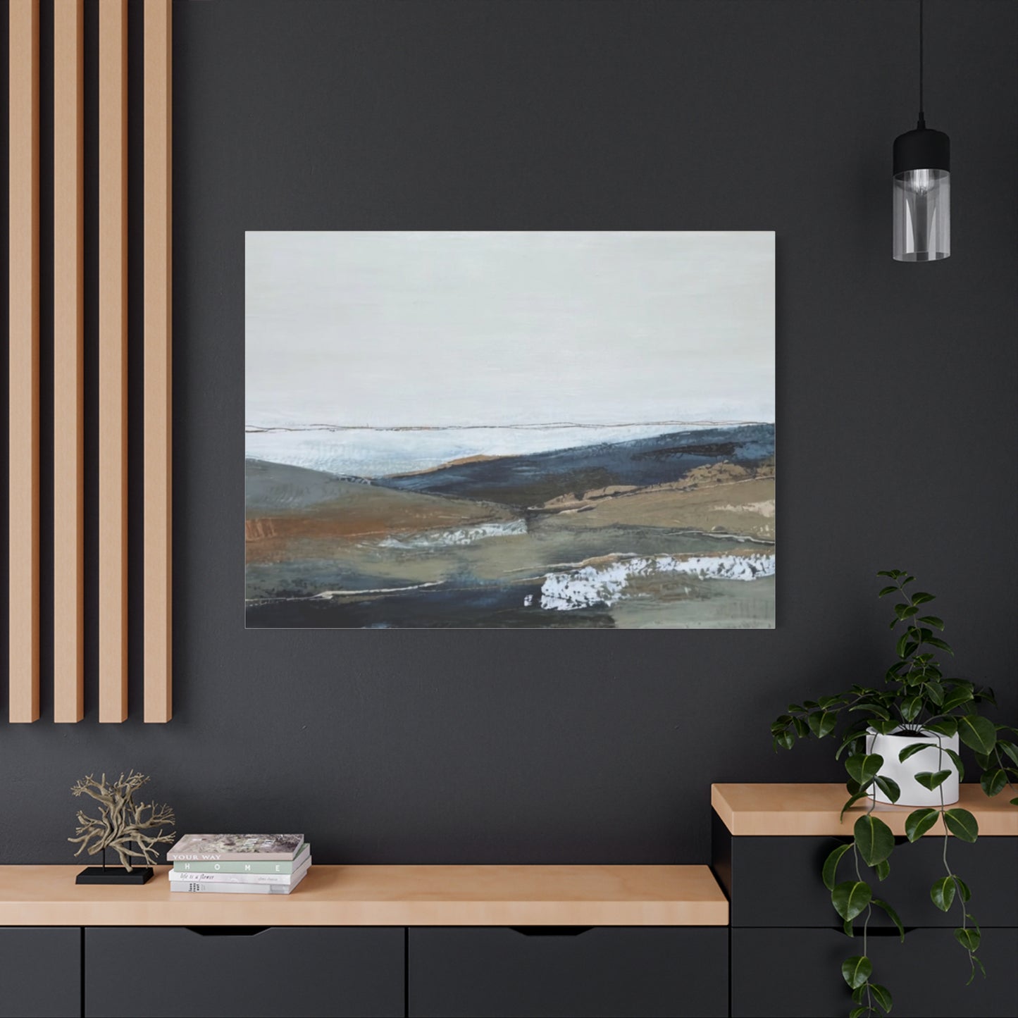 Abstract Coastal Landscape Canvas — Stretched Matte Wall Art