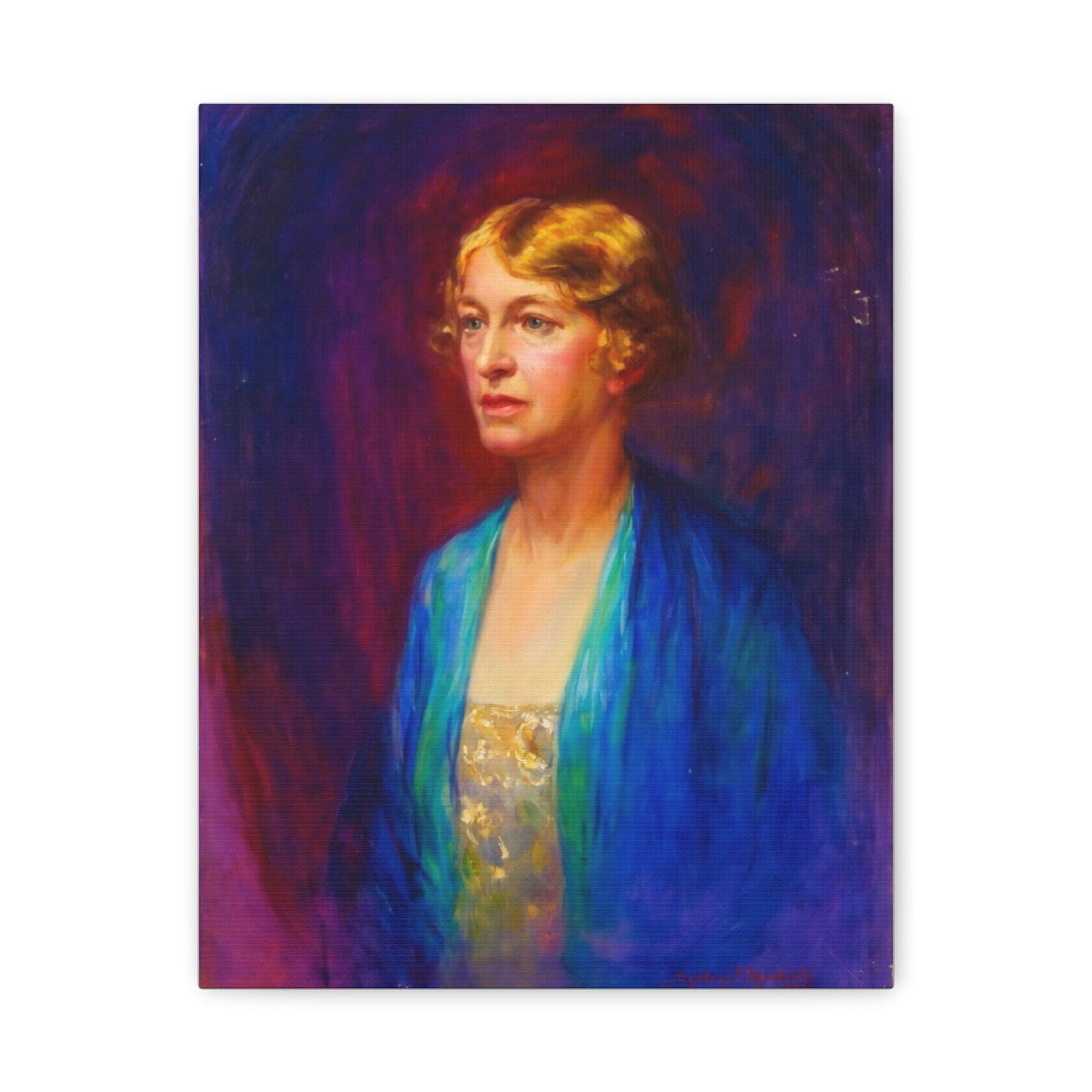 Vintage Portrait Matte Canvas Print — Elegant Early 20th‑Century Woman Wall Art