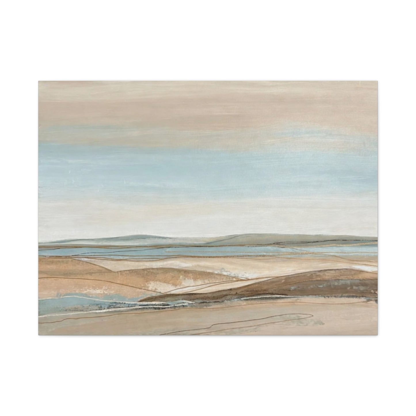 Coastal Pastel Landscape Canvas — Matte Stretched Wall Art
