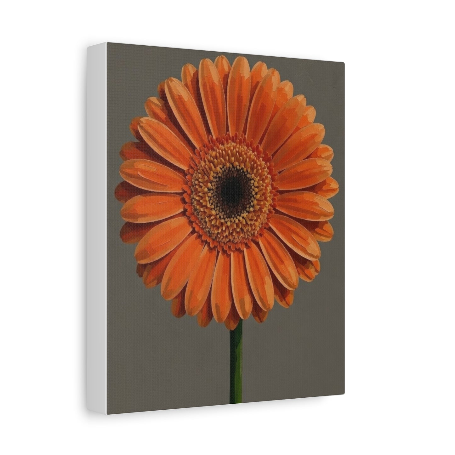Orange Gerbera Flower Matte Canvas Print — Stretched Wall Art