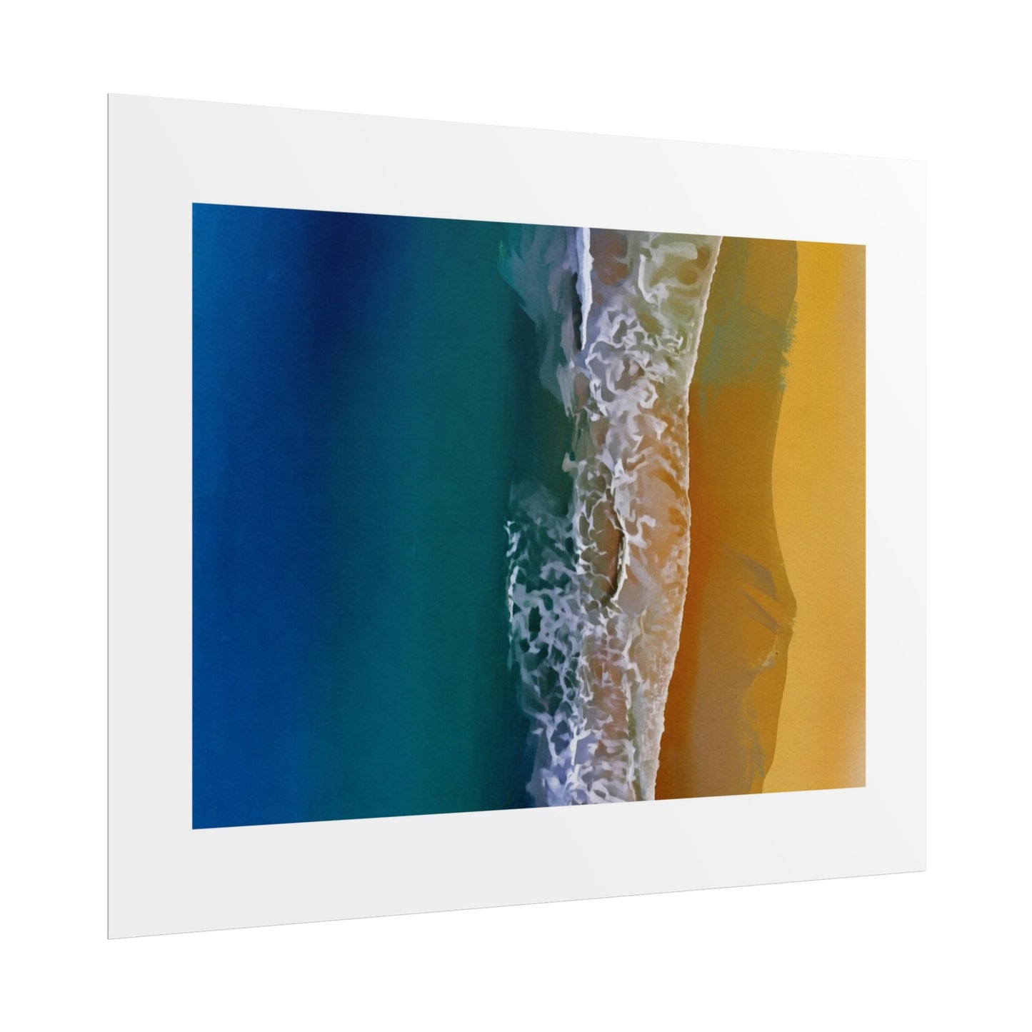 Ocean Shore Aerial Rolled Poster — Beach Print Wall Art