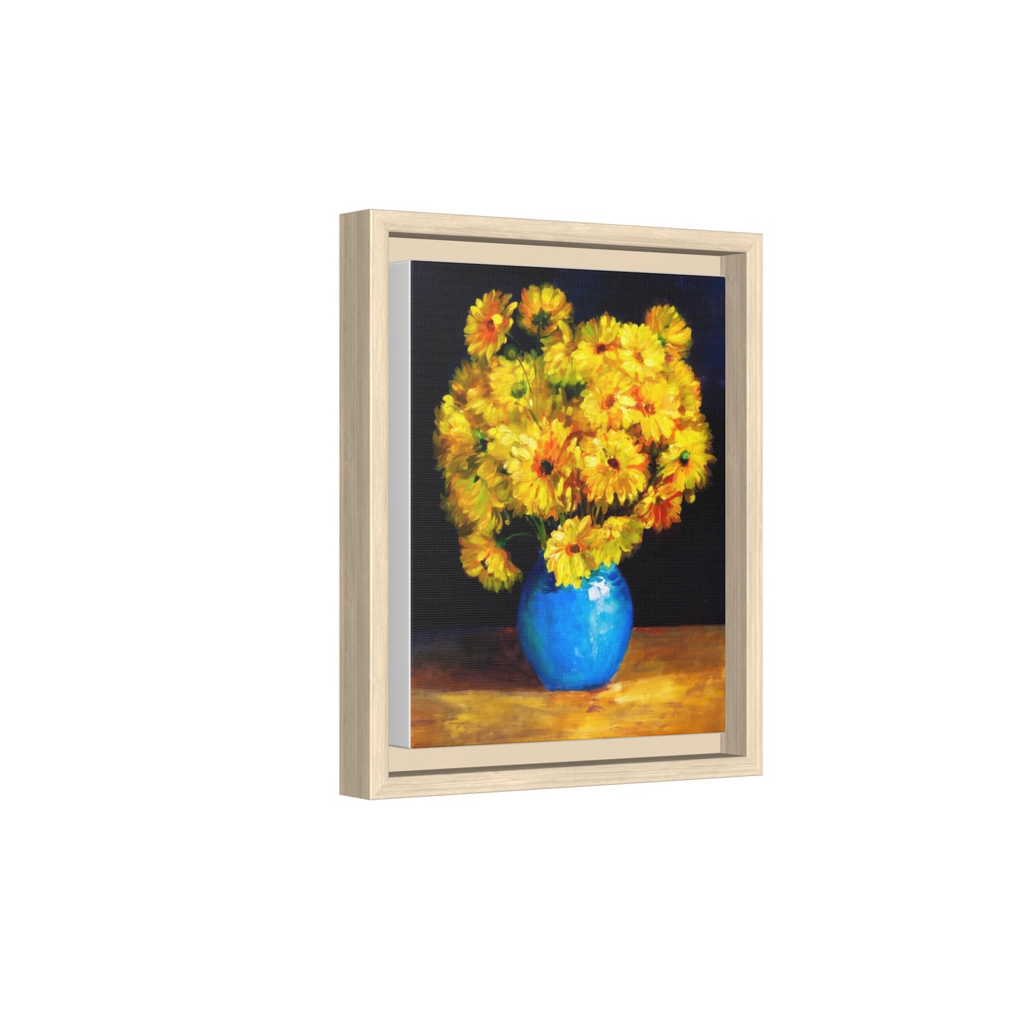 Yellow Daisy Bouquet Matte Canvas Framed Wall Art