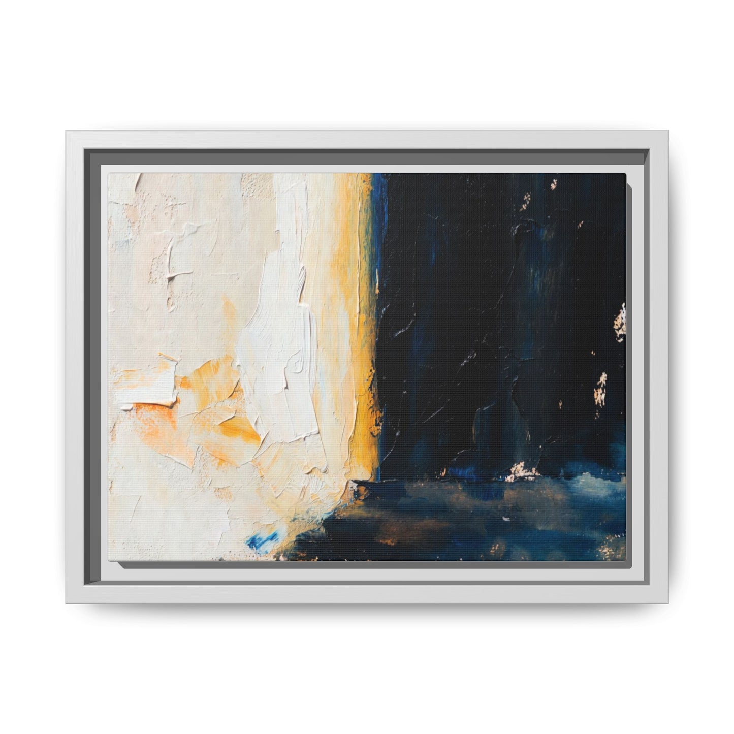 Abstract Coastal Texture Framed Canvas Art — Matte Multi-Color Wall Print