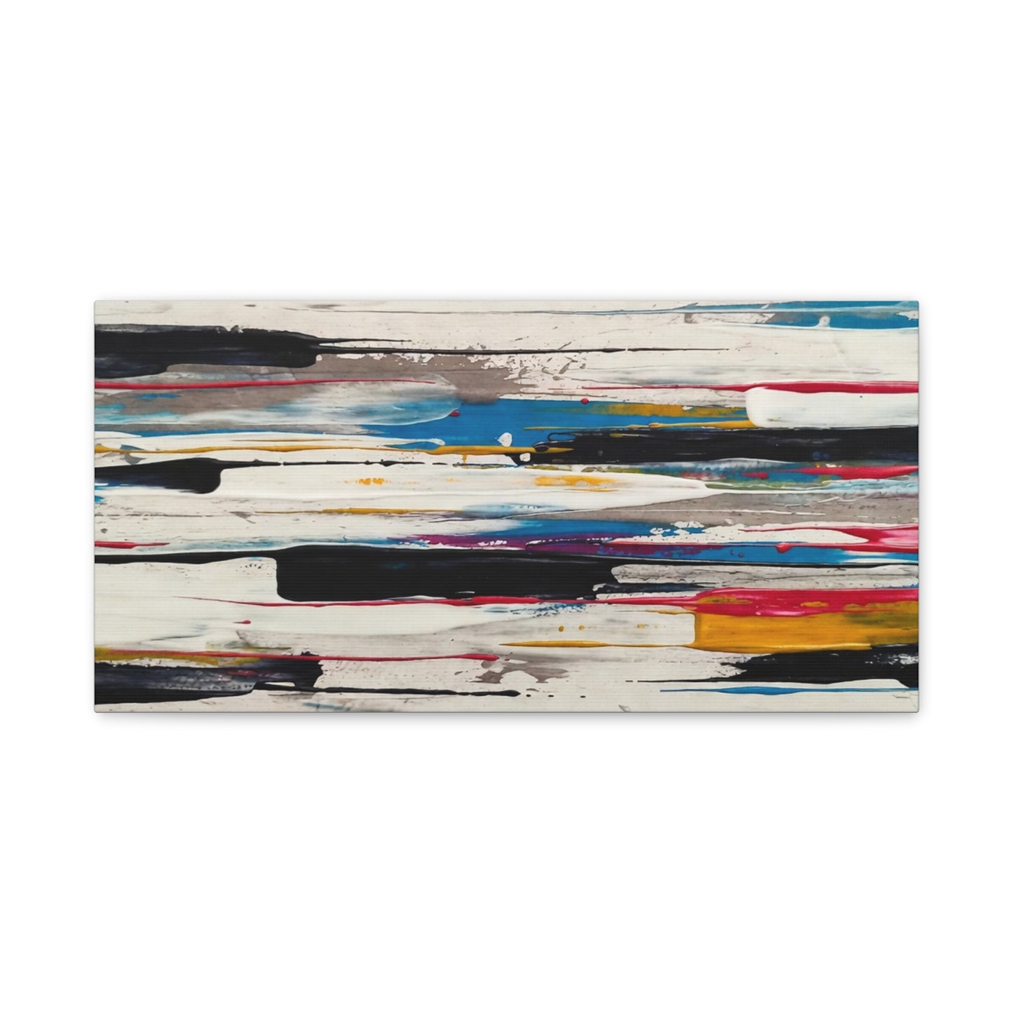 Abstract Color Streaks Matte Canvas Print — Modern Horizontal Wall Art