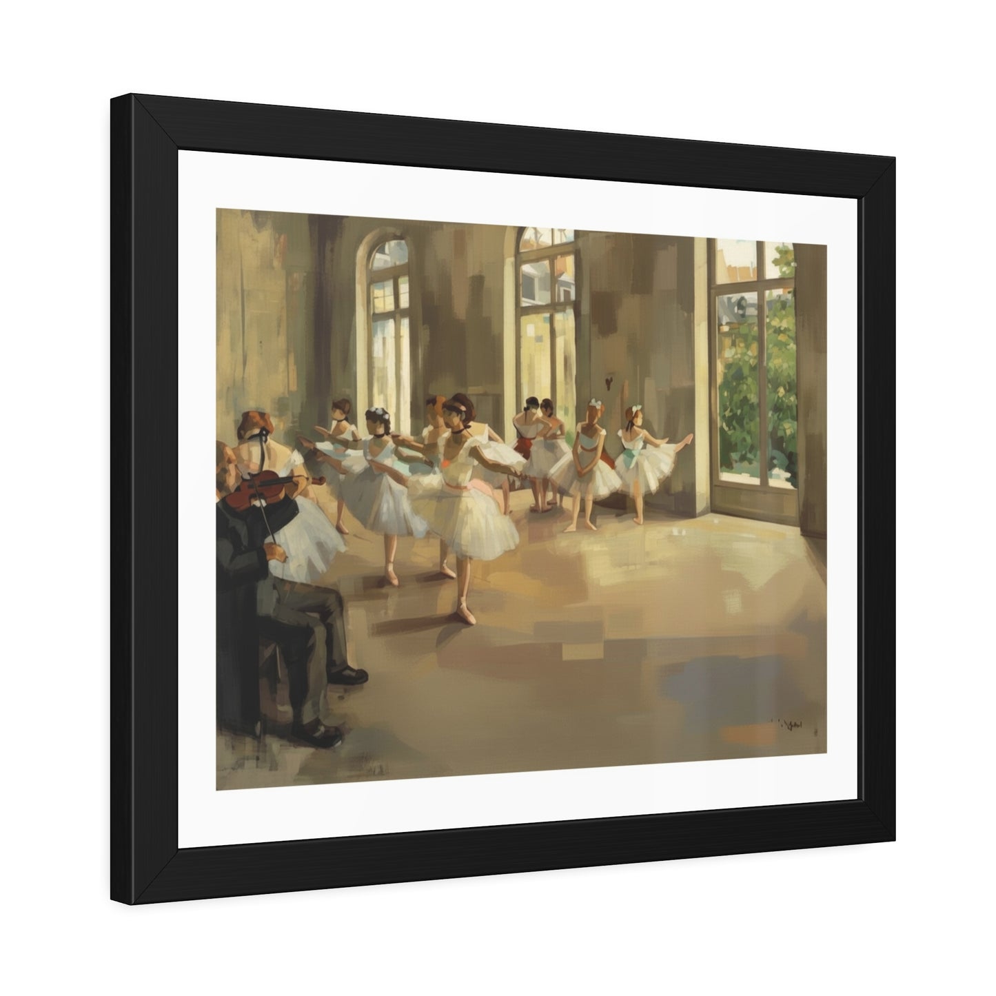Ballet Rehearsal Framed Art Print — Dancer Studio Poster