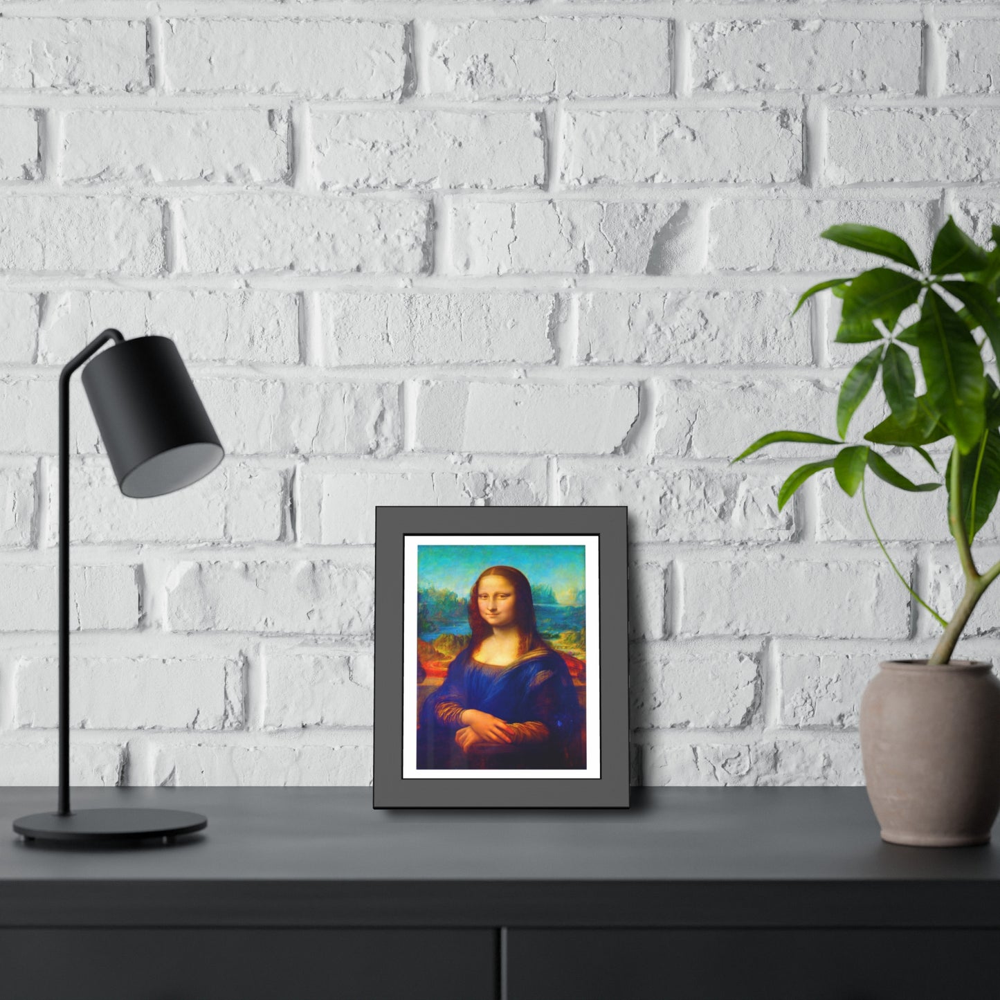 Framed Mona Lisa Poster — Classic Renaissance Art Print in Black Frame