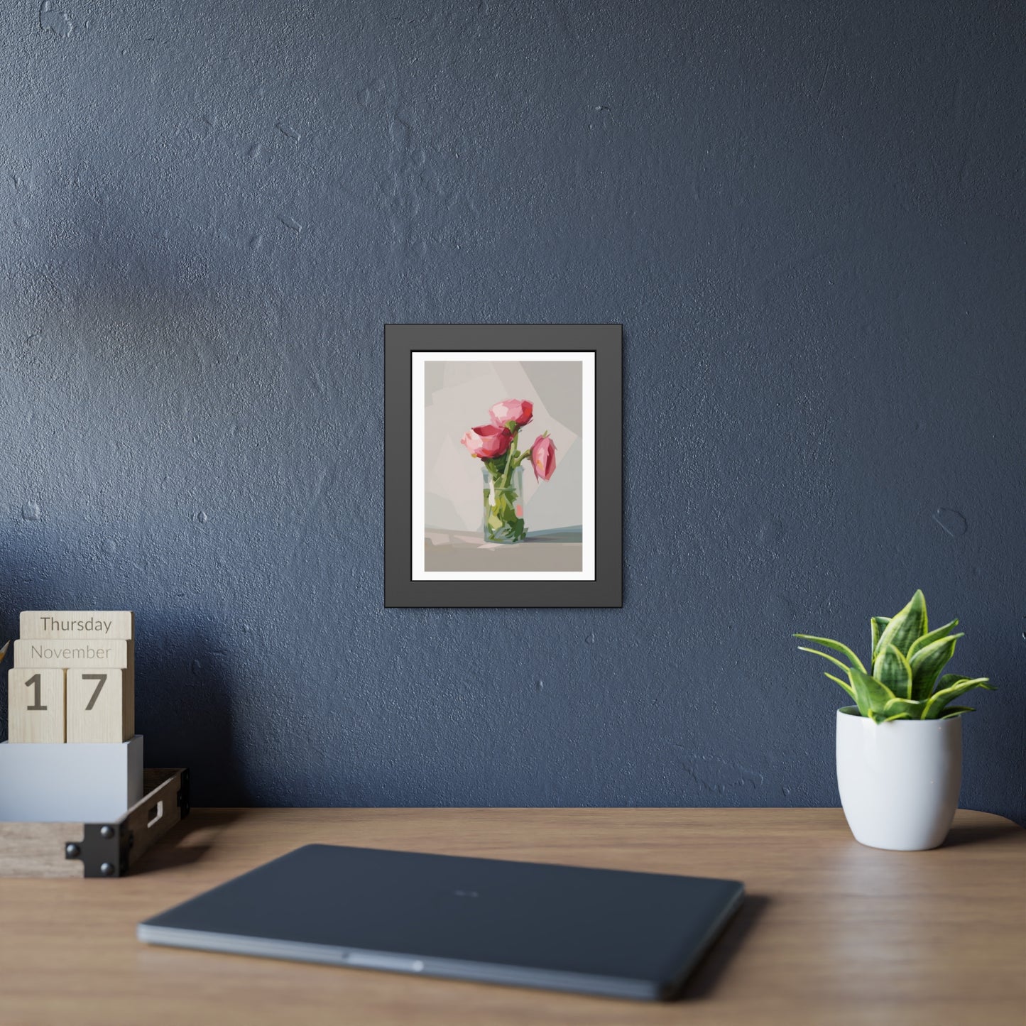 Framed Poster — Pink Peonies Vase Wall Art Print