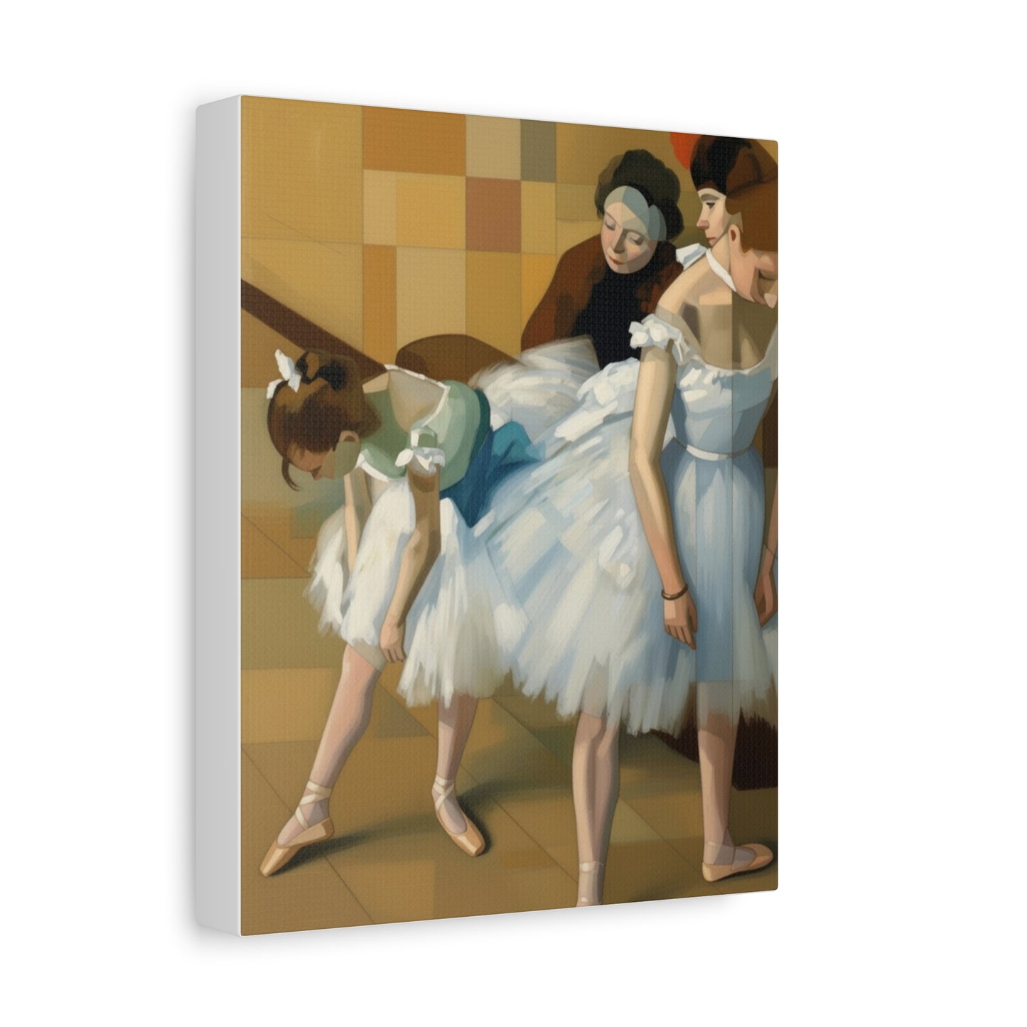 Ballerina Dancers Matte Stretched Canvas Wall Art