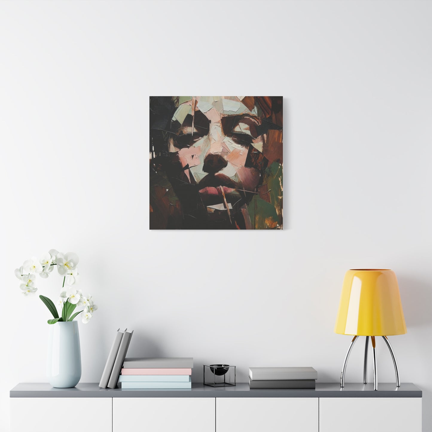 Abstract Portrait Matte Stretched Canvas (1.25") — Contemporary Textured Face Art