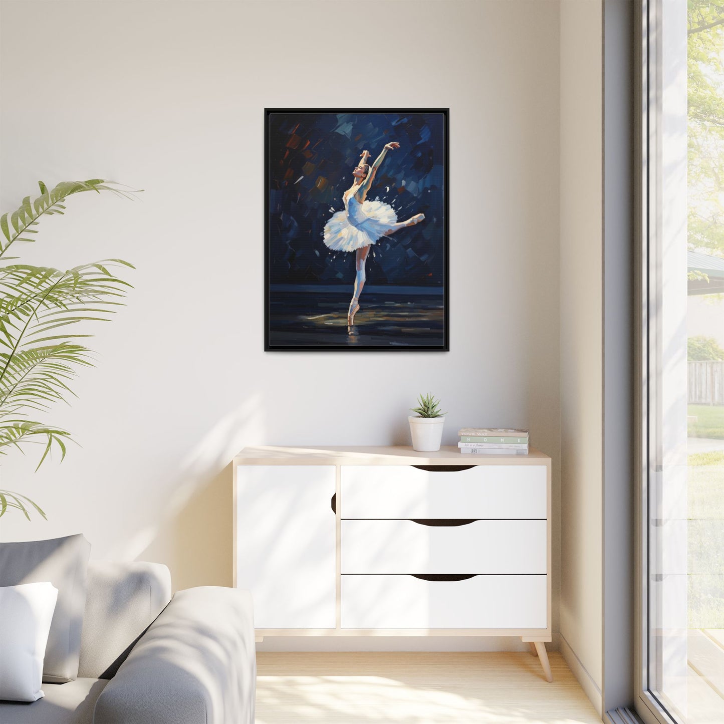 Ballerina Ballet Canvas Print — Framed Matte Wall Art