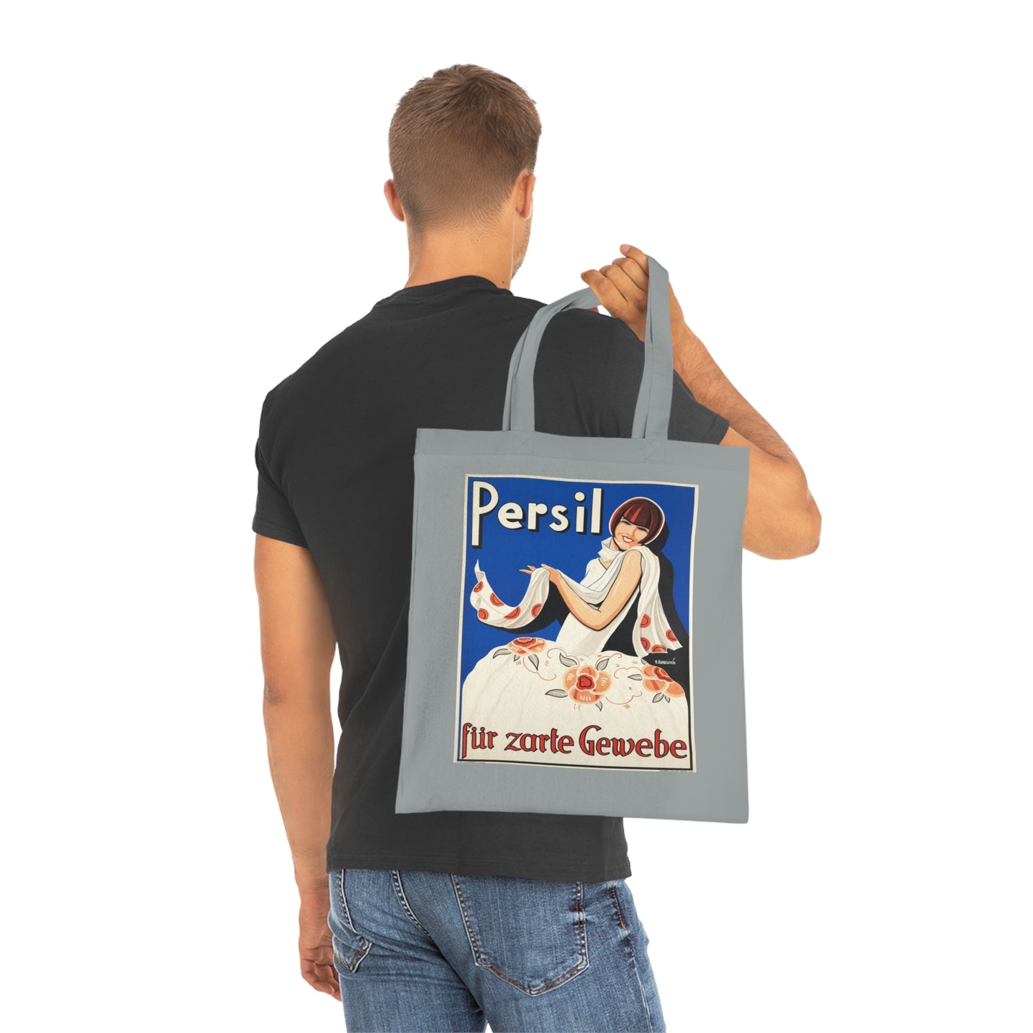 Vintage Persil Poster Cotton Tote — Retro Laundry Advertising Graphic Bag