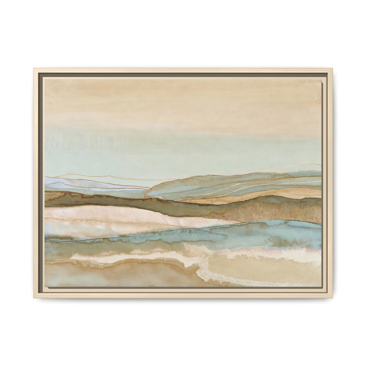 Framed Matte Canvas Coastal Abstract Landscape Wall Art