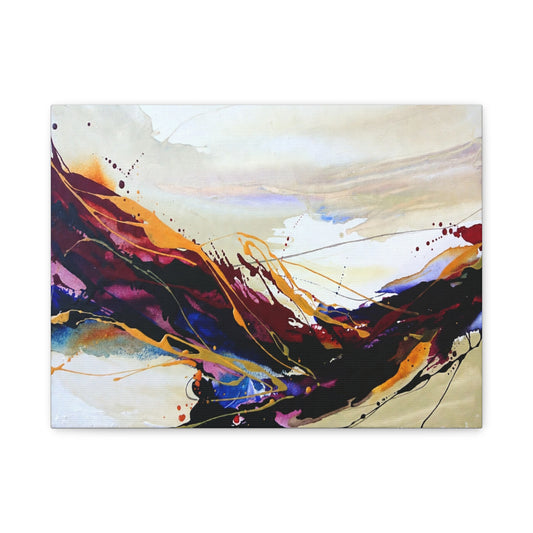 Abstract Color Flow Matte Stretched Canvas – Vibrant Modern Wall Art