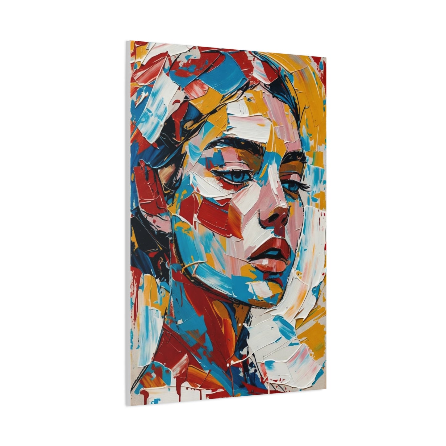 Abstract Colorful Portrait Matte Canvas Print — Modern Stretched Wall Art
