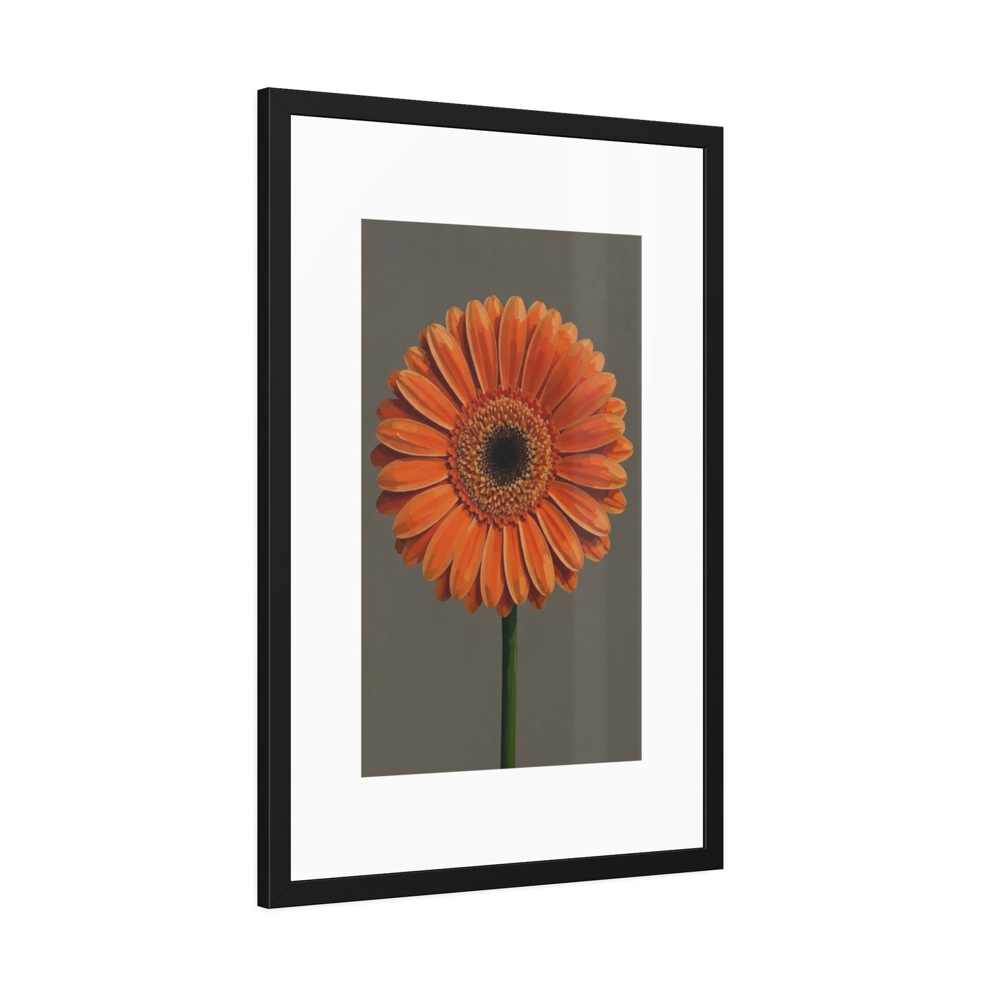 Orange Gerbera Framed Poster — Floral Wall Art Print