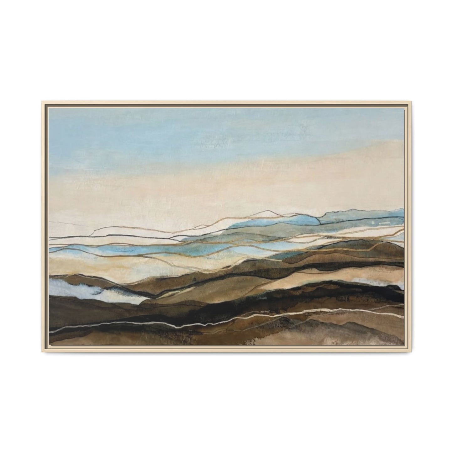 Framed Matte Canvas Print — Abstract Coastal Landscape Wall Art