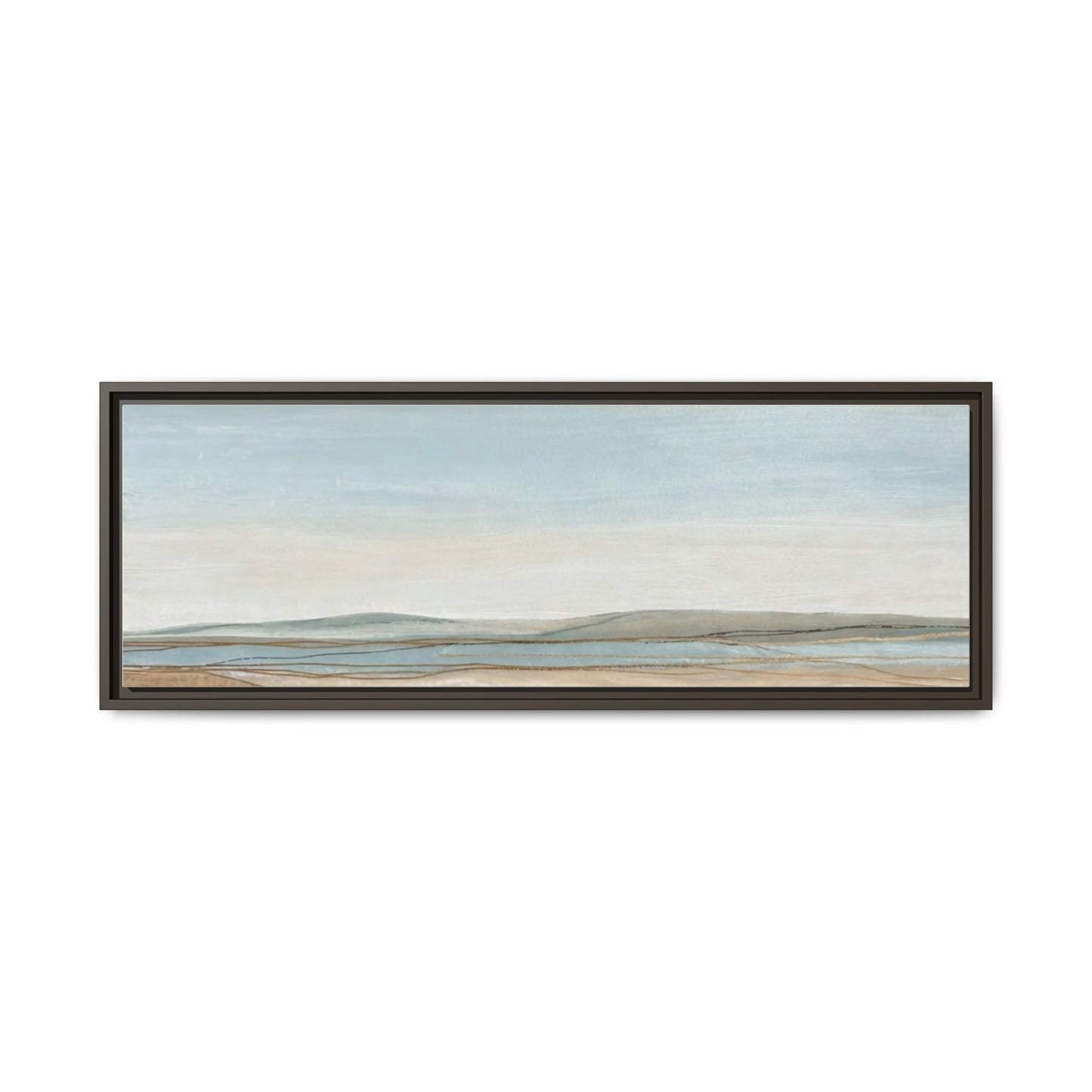 Framed Abstract Landscape Matte Canvas — Serene Coastal Horizon Wall Art