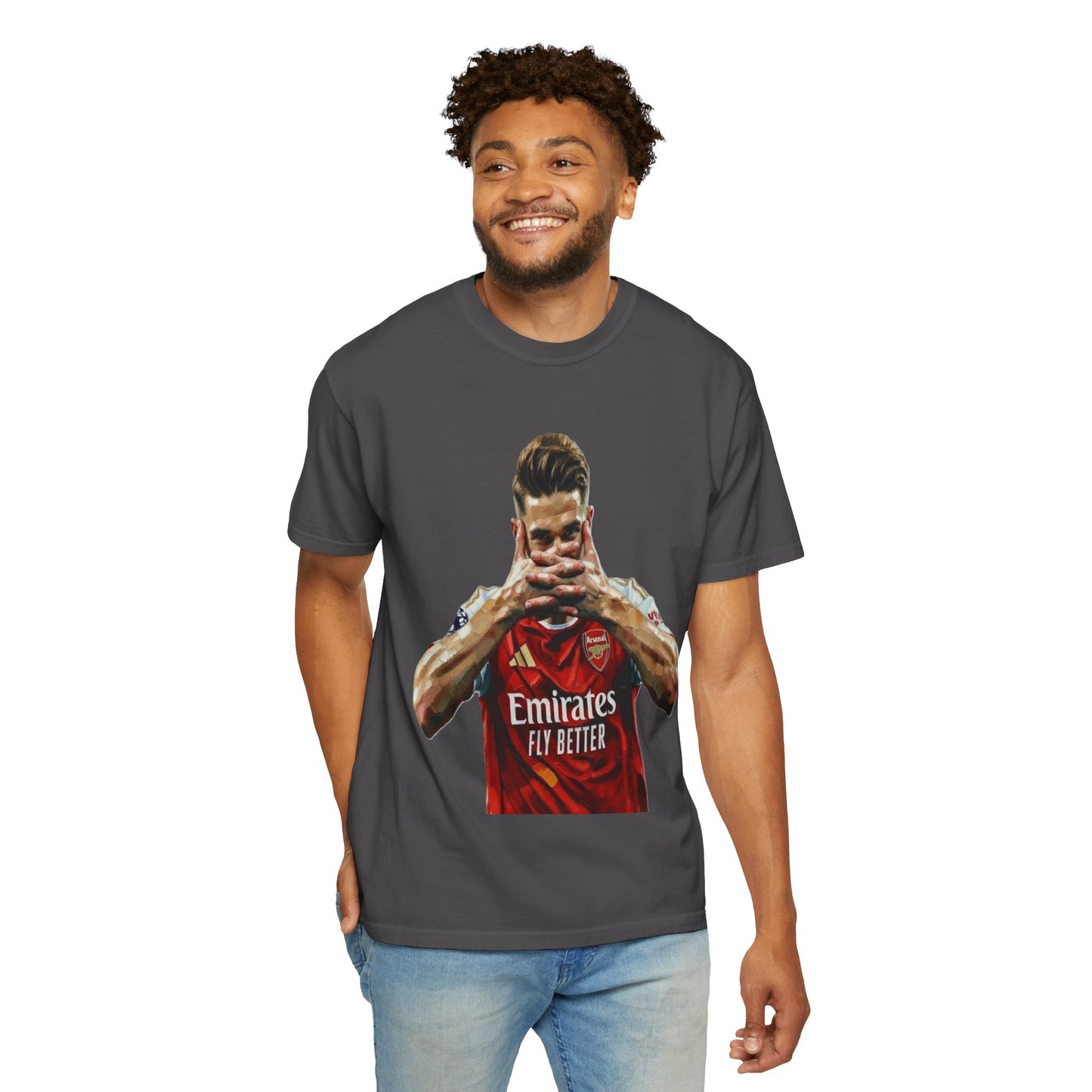 Soccer Celebration T-Shirt — Emirates 'Fly Better' Jersey Design