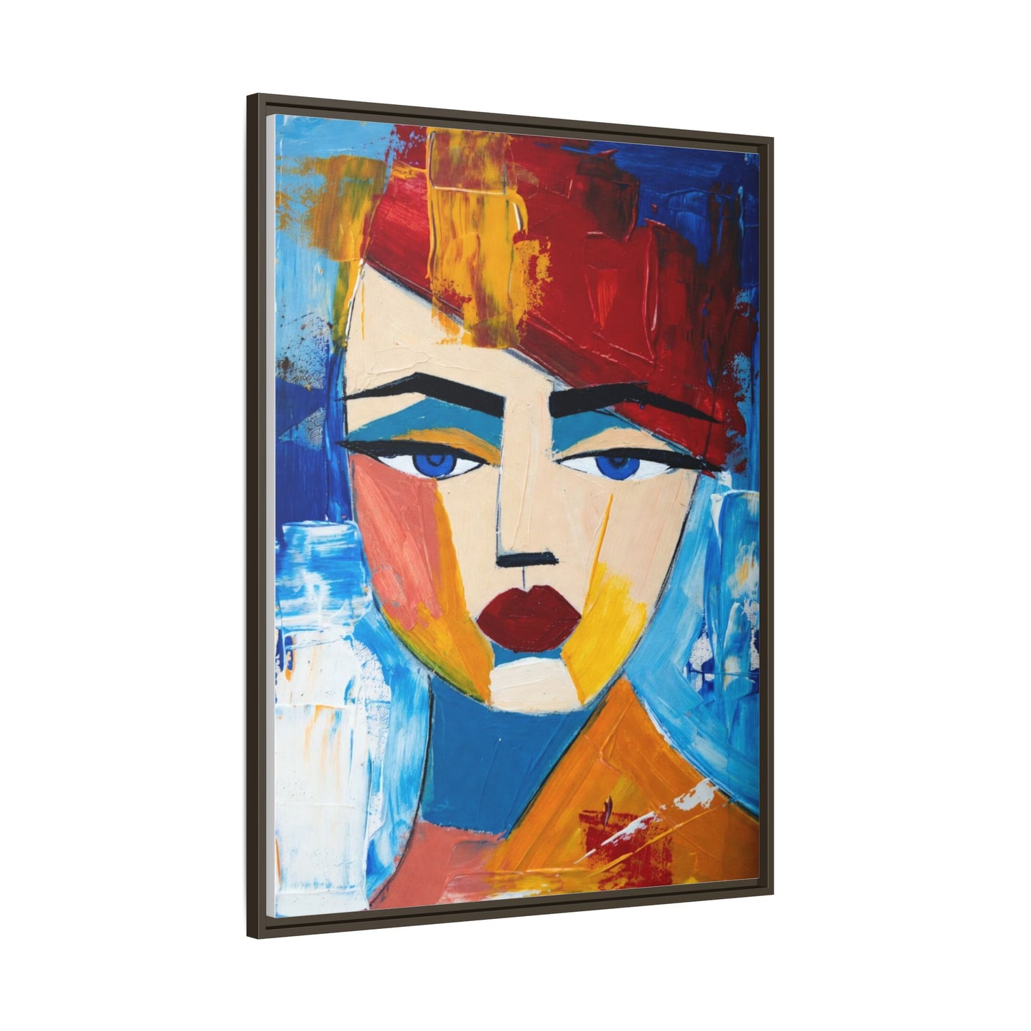 Abstract Colorful Portrait Framed Canvas Art