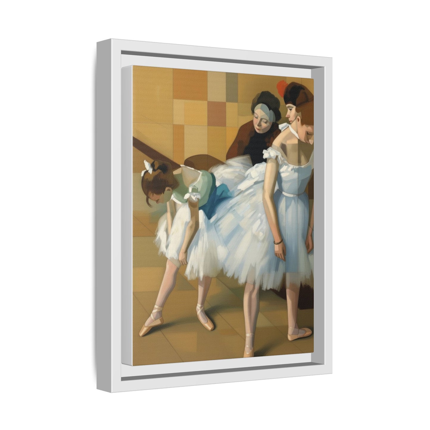 Ballet Dancers Matte Framed Canvas – Impressionist Dance Wall Art