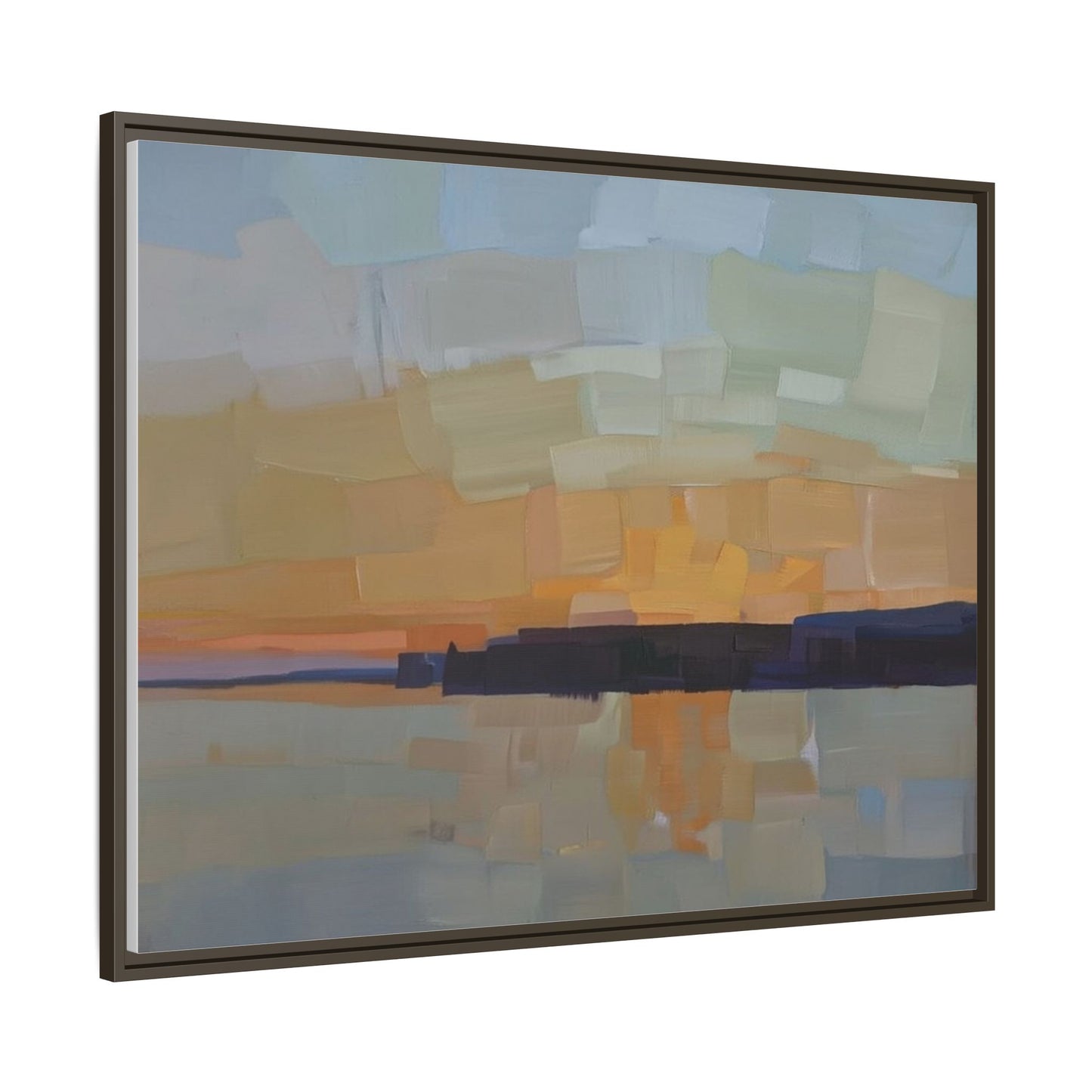 Framed Matte Canvas Sunset Abstract Landscape Art Print