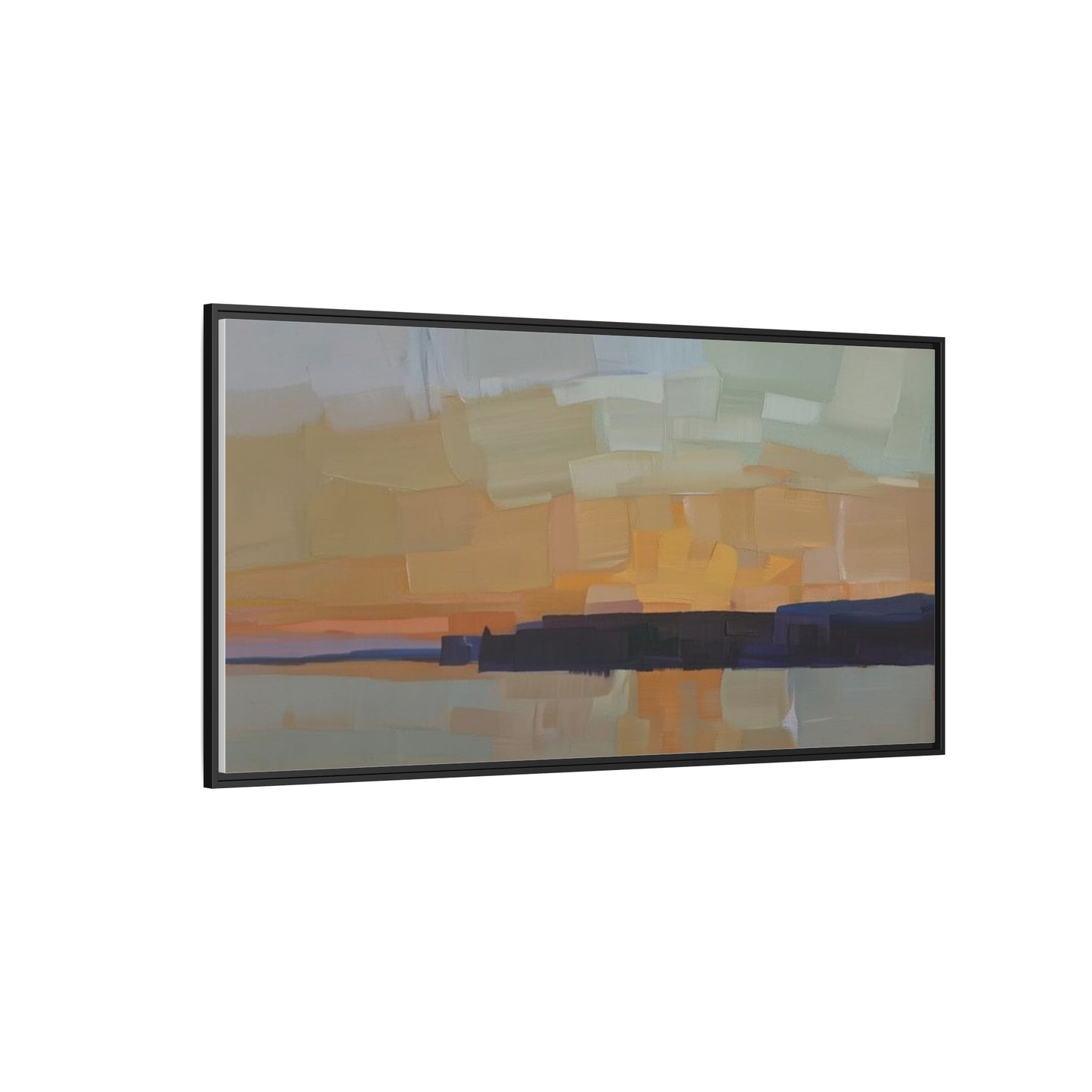 Framed Matte Canvas Sunset Abstract Landscape Art Print