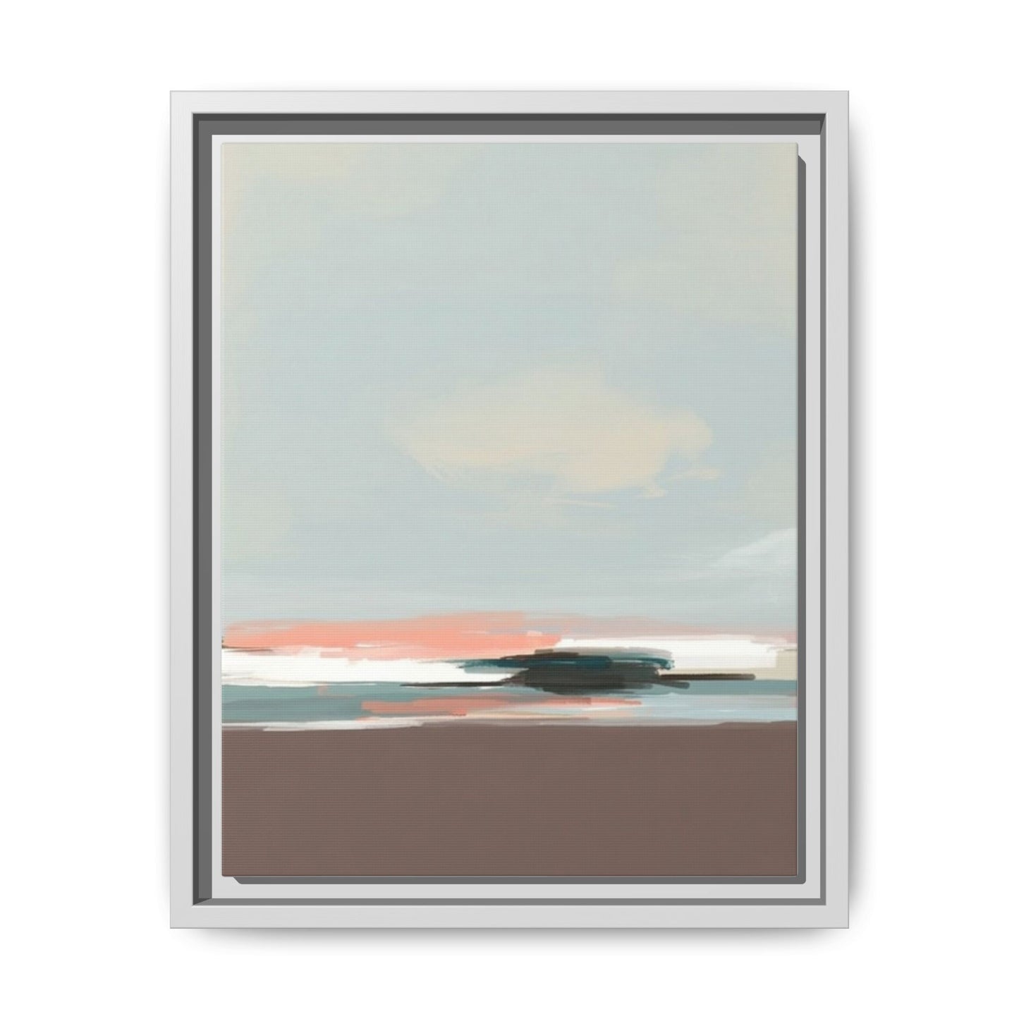 Framed Matte Canvas Print — Soft Coastal Abstract Landscape