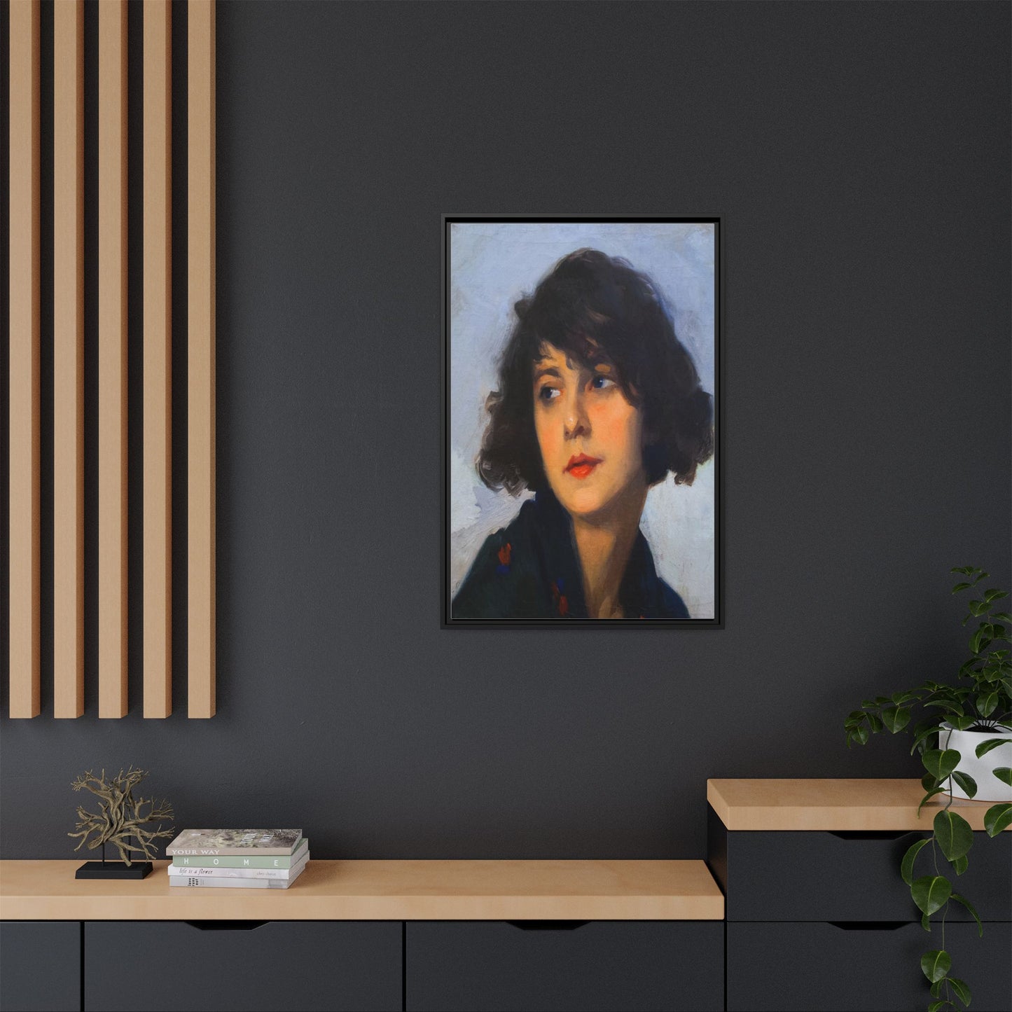 Mulher do chale verde (cropped) by Cyprien Eugene Boulet Framed Matte Canvas Print