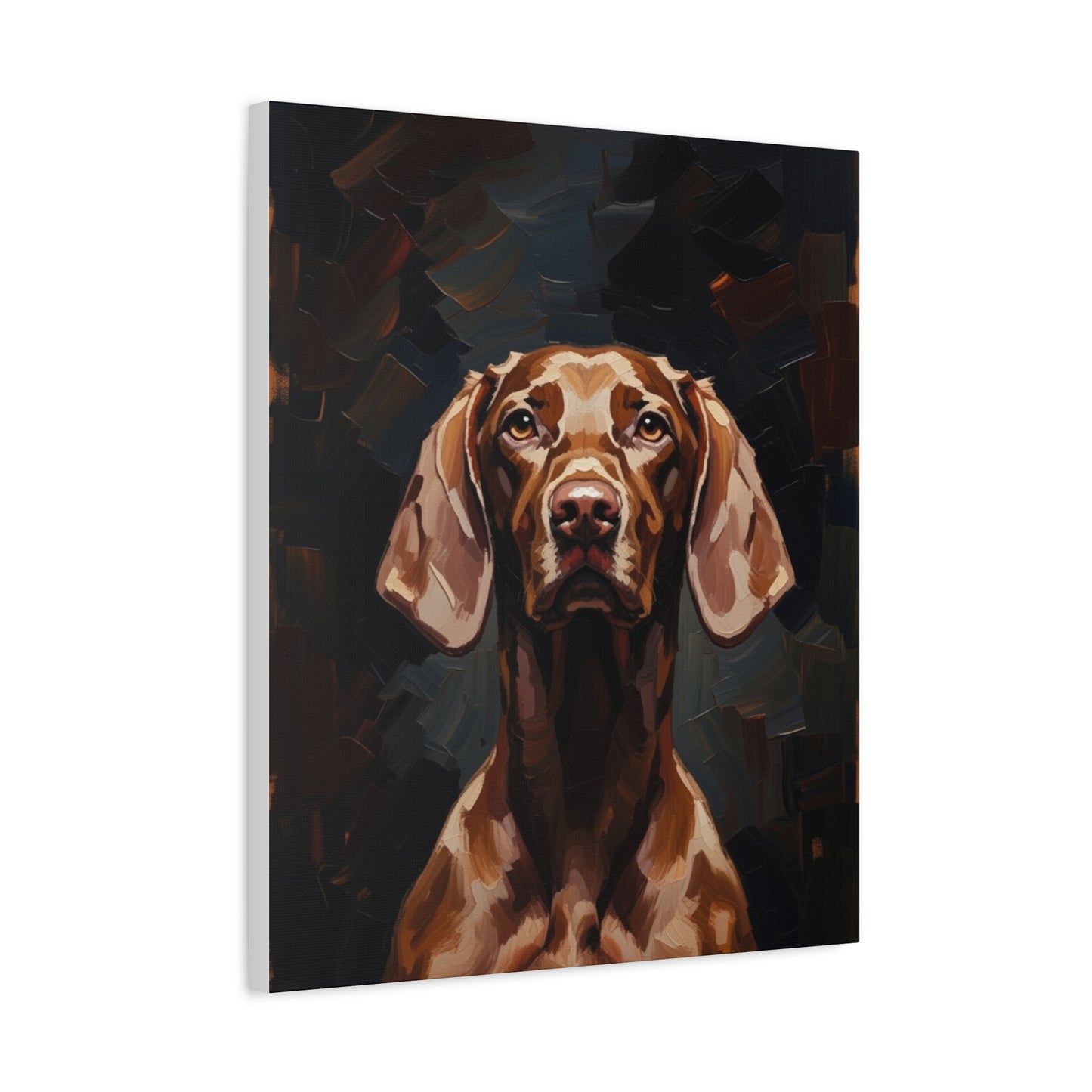 Chocolate Vizsla Canvas Wall Art — Matte Stretched Dog Portrait