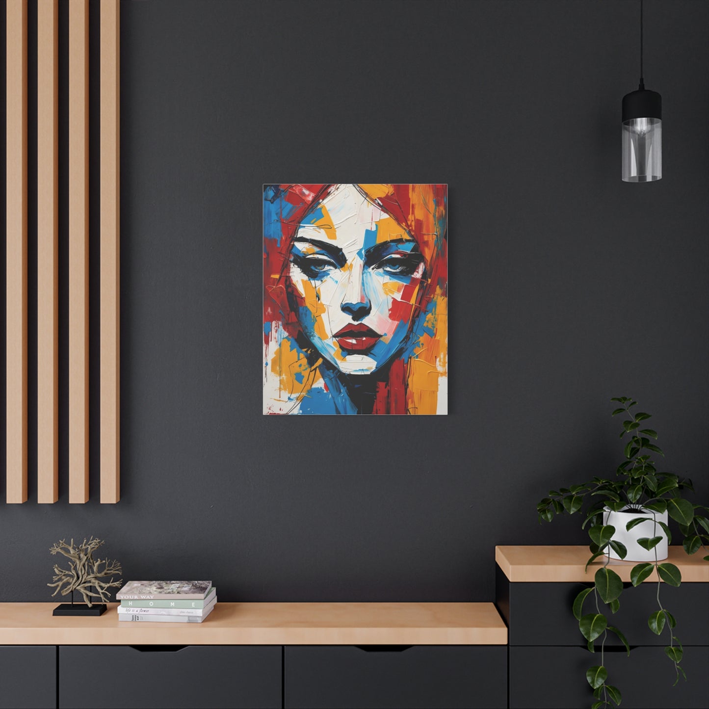 Abstract Portrait Canvas Print — Colorful Modern Woman Wall Art