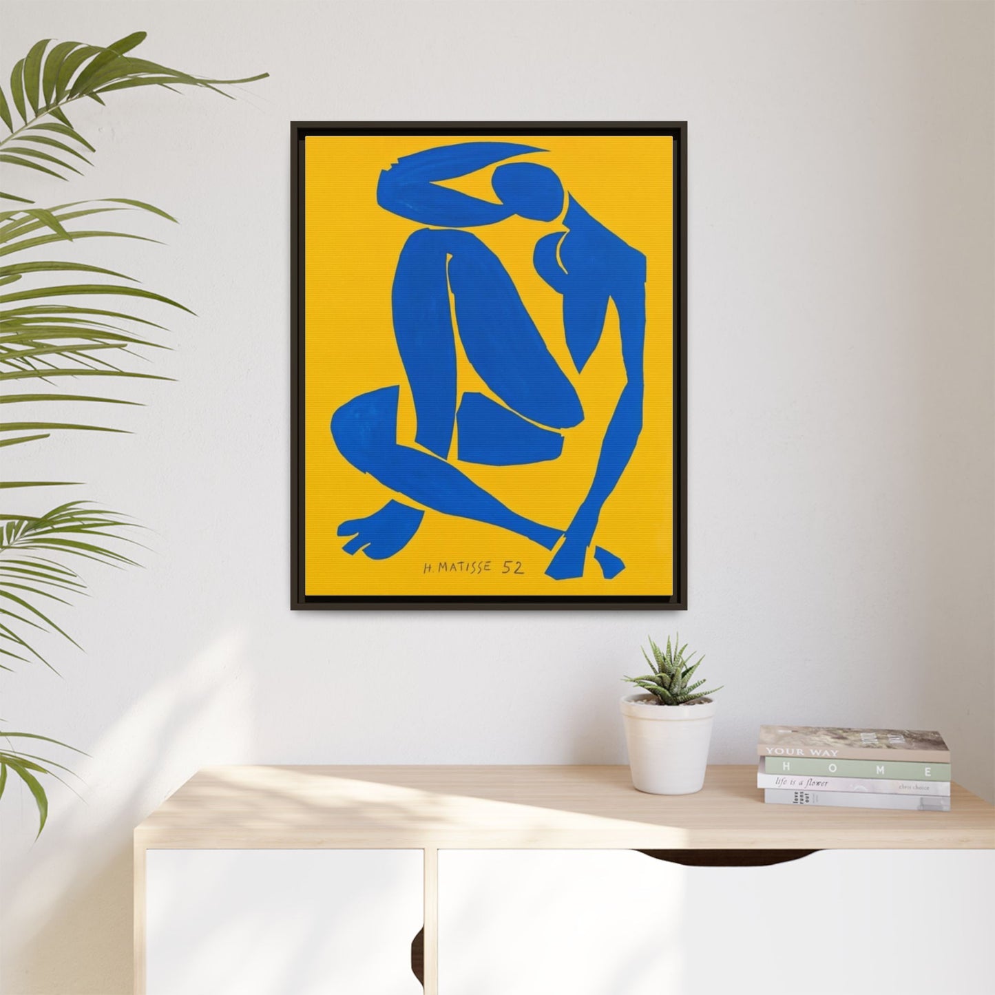 Abstract Blue Nude Matte Canvas Wall Art, Framed