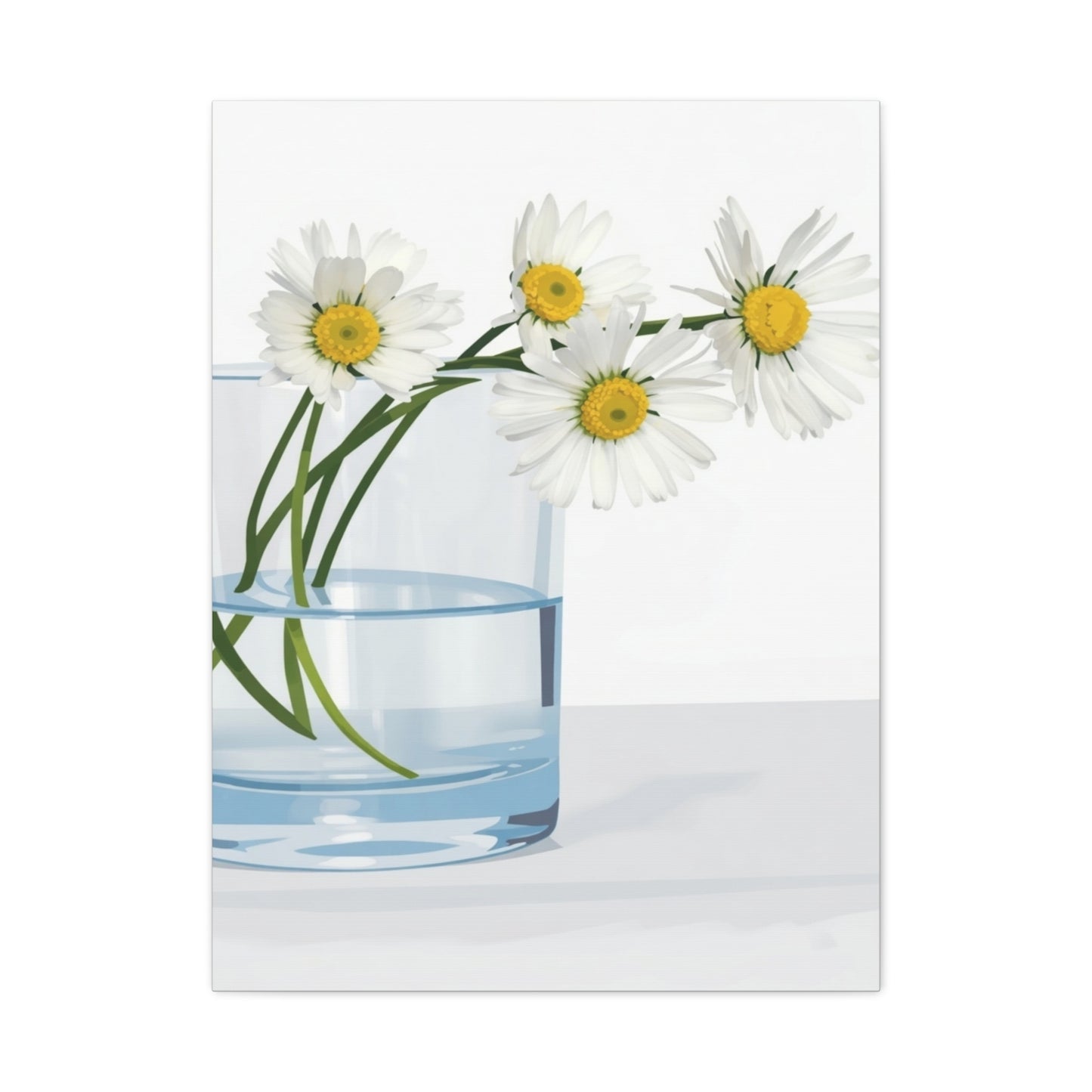 Daisy Glass Vase Canvas Print — Matte Stretched Wall Art