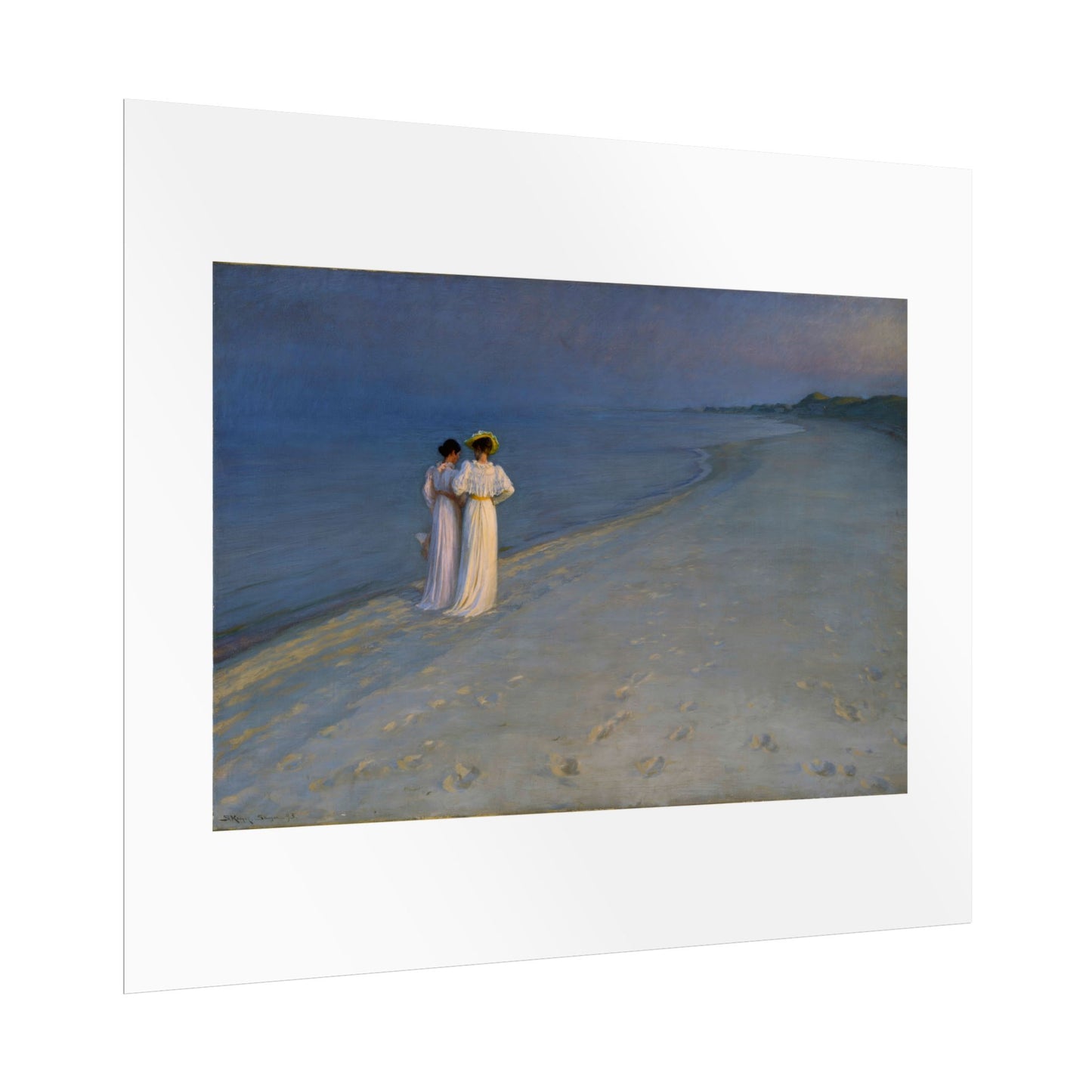 Summer evening on Skagen's Beach by P.S. Krøyer Wall Art Print