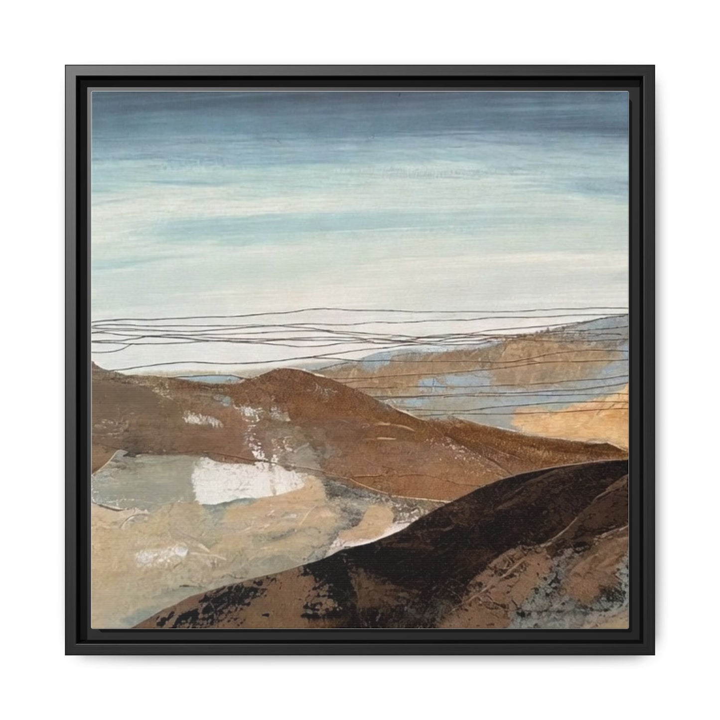 Framed Matte Canvas Art — Serene Abstract Landscape