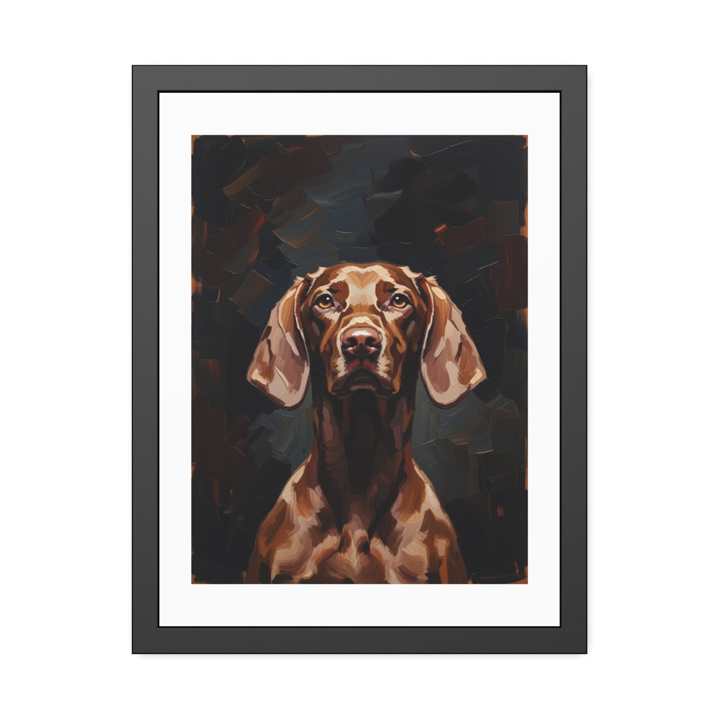 Chocolate Vizsla Dog Framed Paper Posters