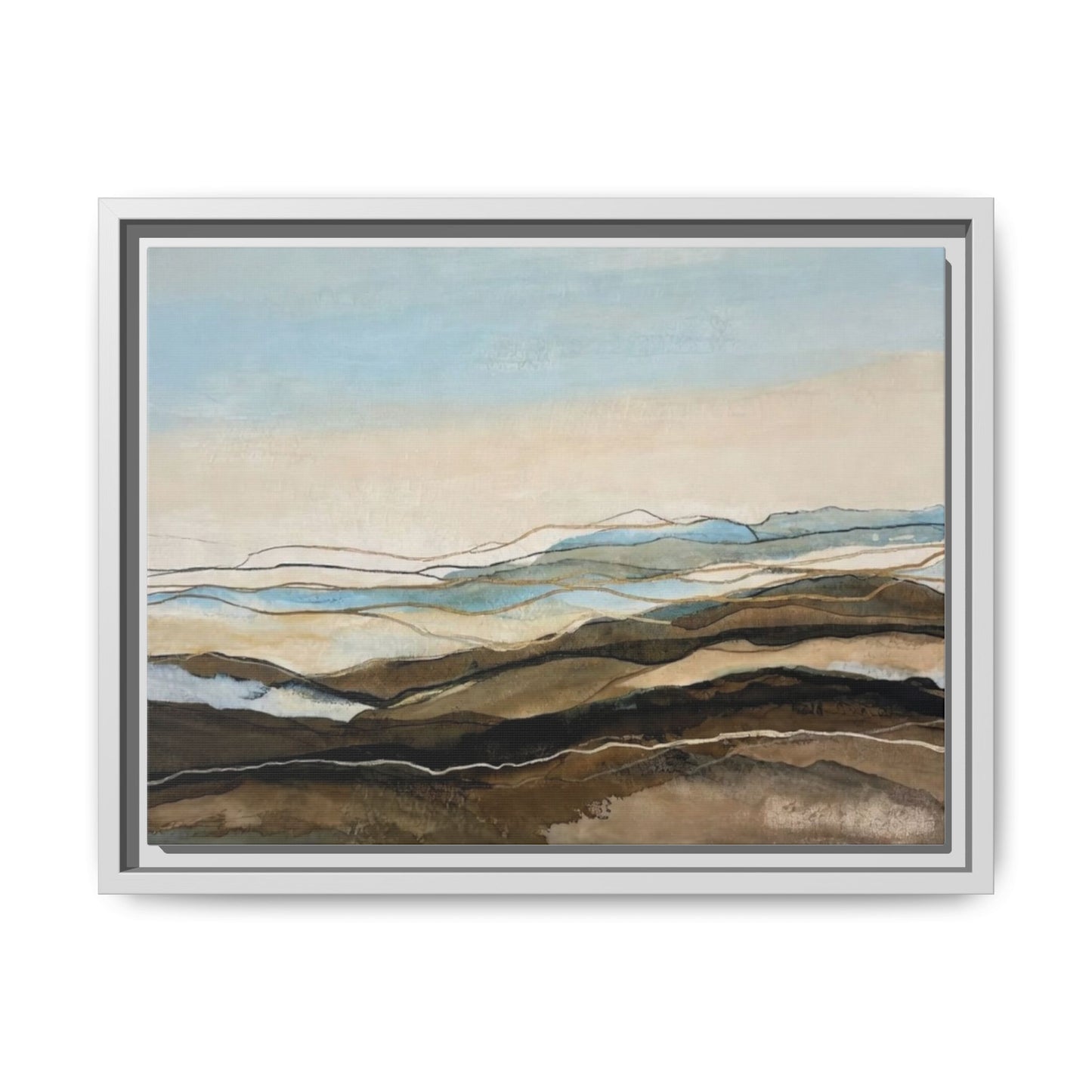 Framed Matte Canvas Print — Abstract Coastal Landscape Wall Art