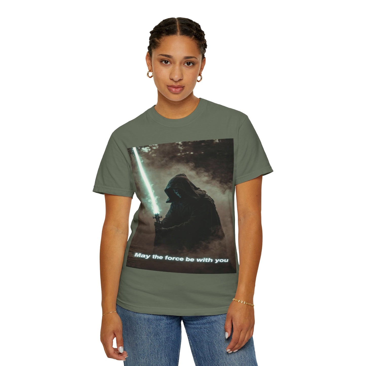 T-Shirt — 'May the force be with you' Lightsaber Sci‑Fi Graphic Tee