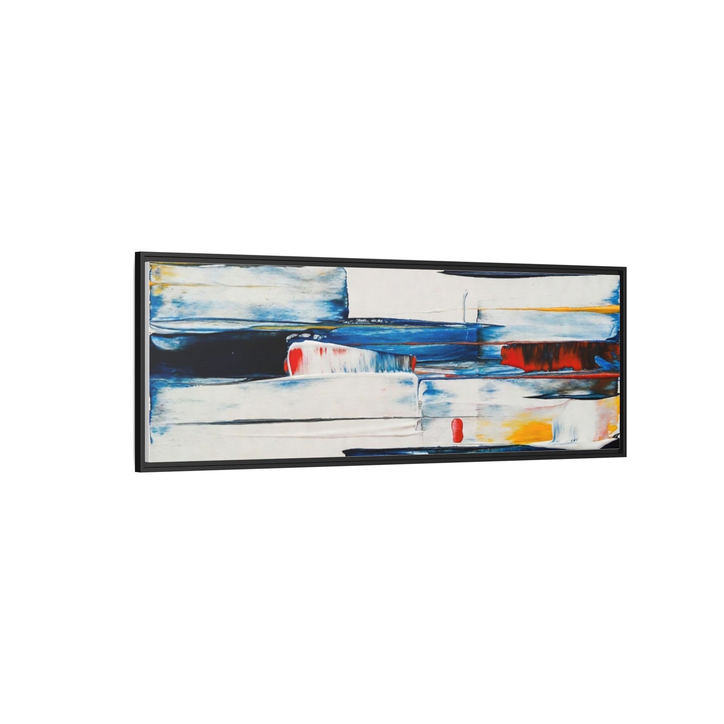 Abstract Coastal Brushstrokes Framed Canvas Print
