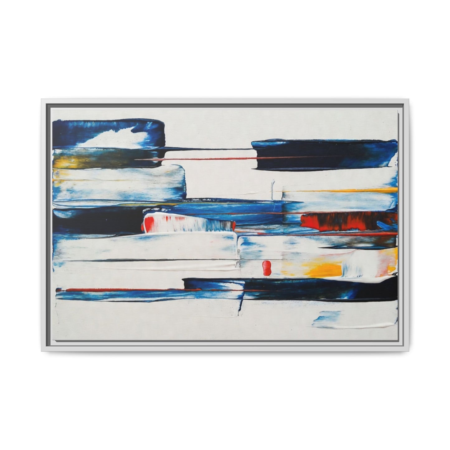 Abstract Coastal Brushstrokes Framed Canvas Print