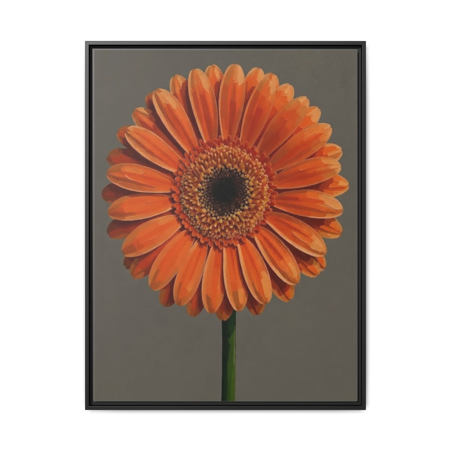 Orange Gerbera Daisy Matte Canvas Print (Framed)